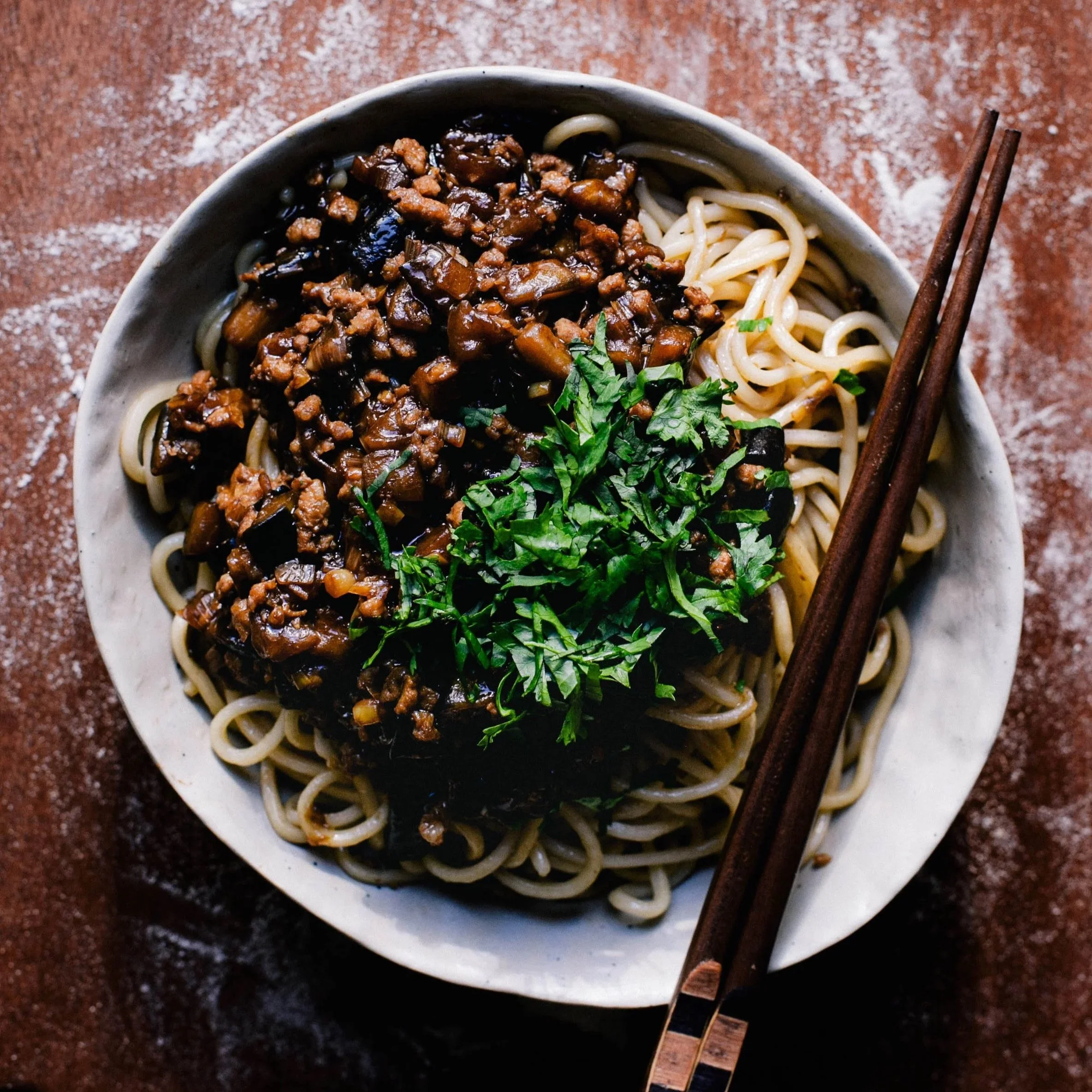 Diced Eggplant Noodles | 茄子丁面