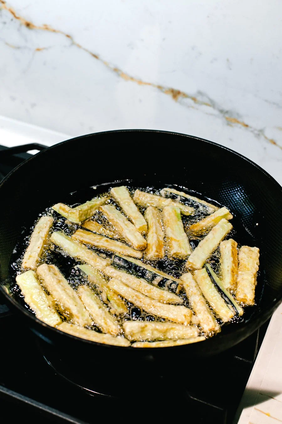 Frying the Eggplants