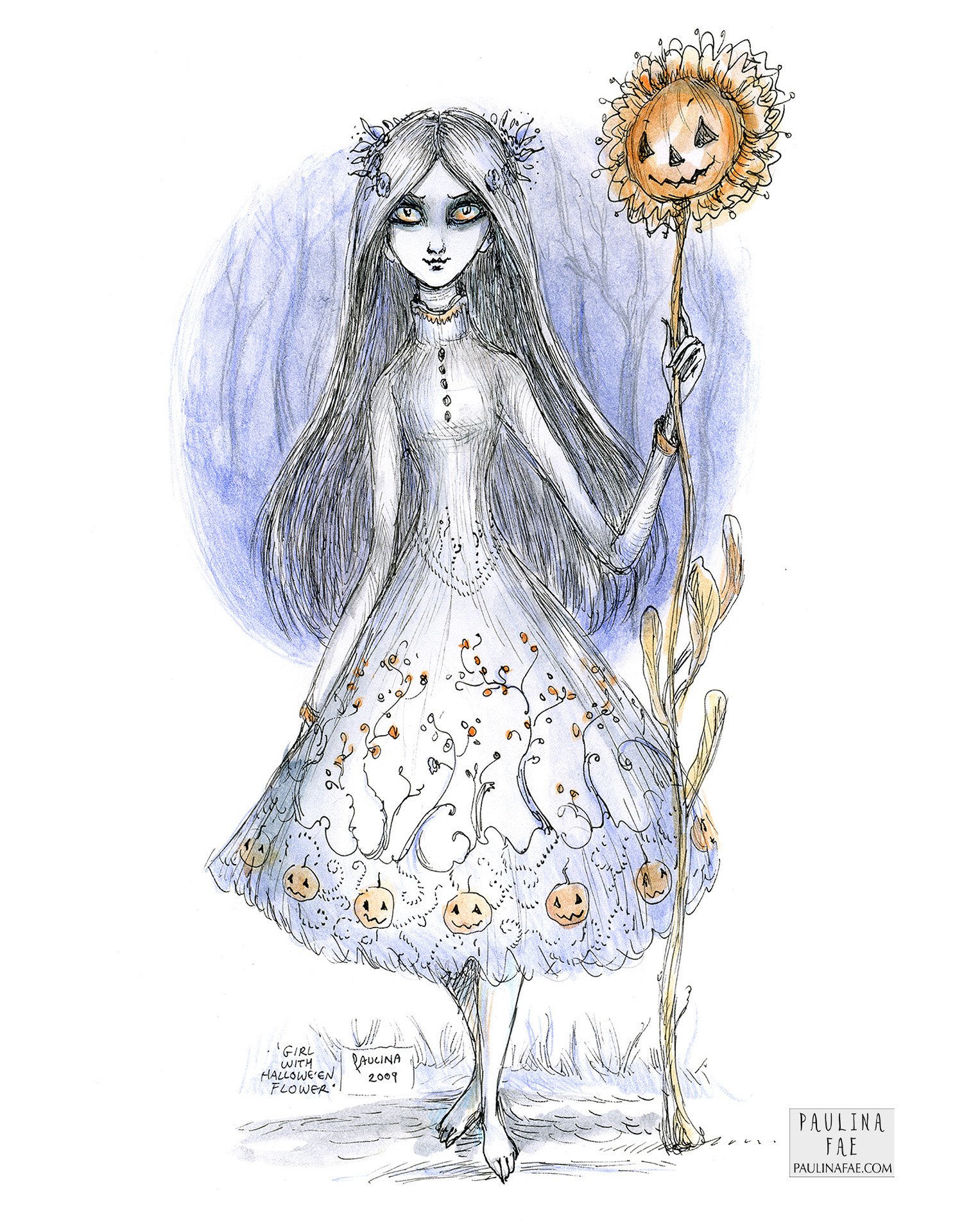 'Girl with Pumpkinflower'