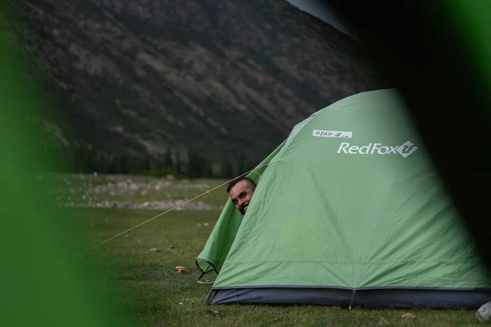 Evening relaxation in the tents.