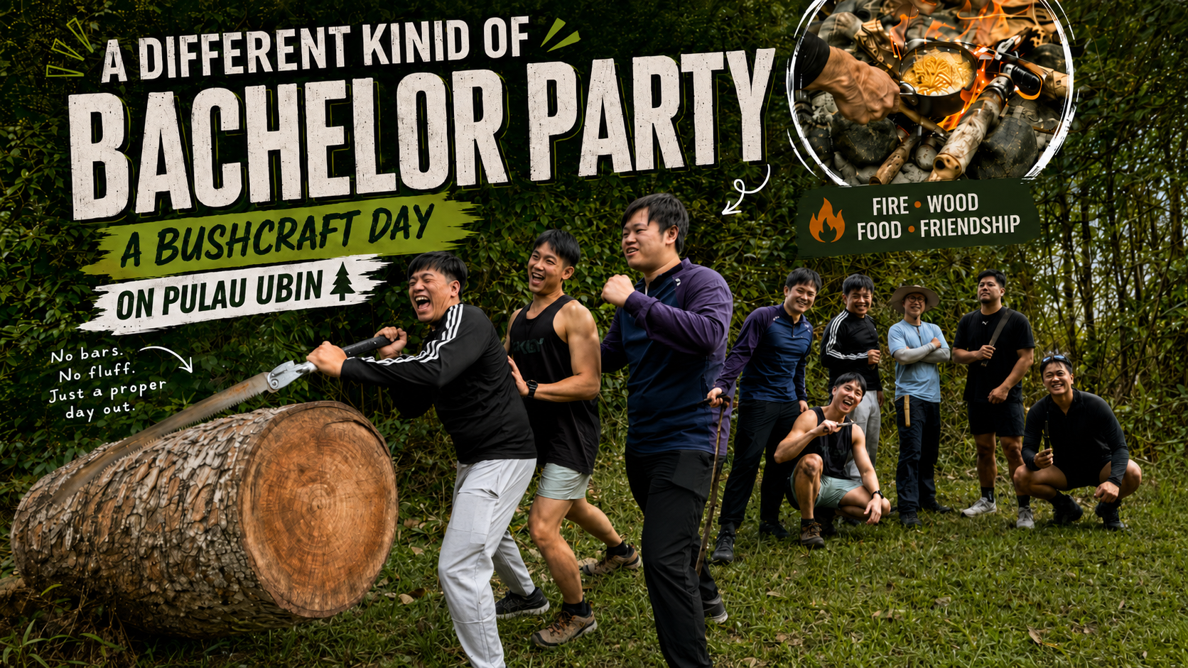 A Different Kind of Bachelor Party: A Day of Fire, Wood and Friendship on Pulau Ubin