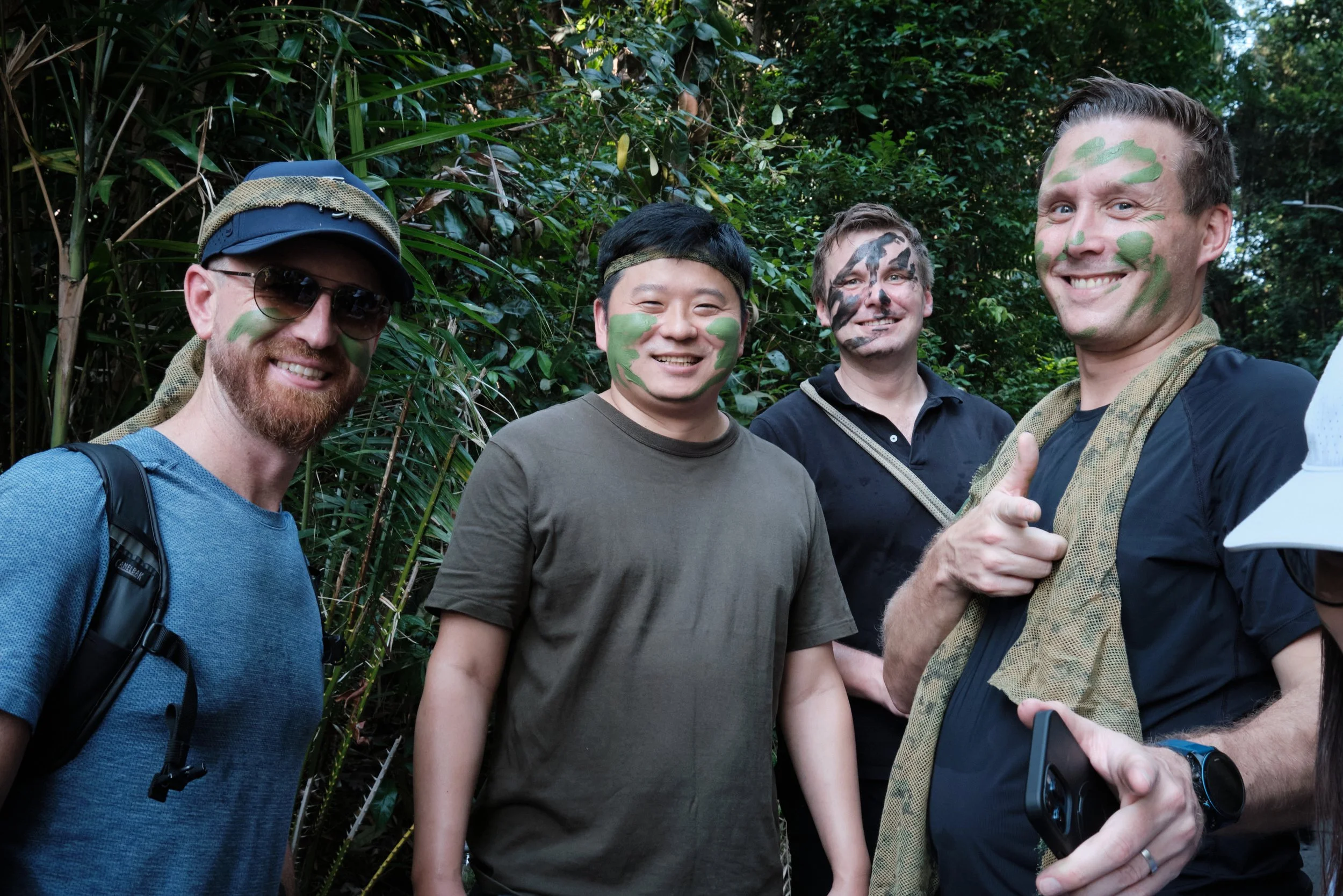NORDEN colleagues with heritage face paint during a team challenge at Fort Serapong, Singapore