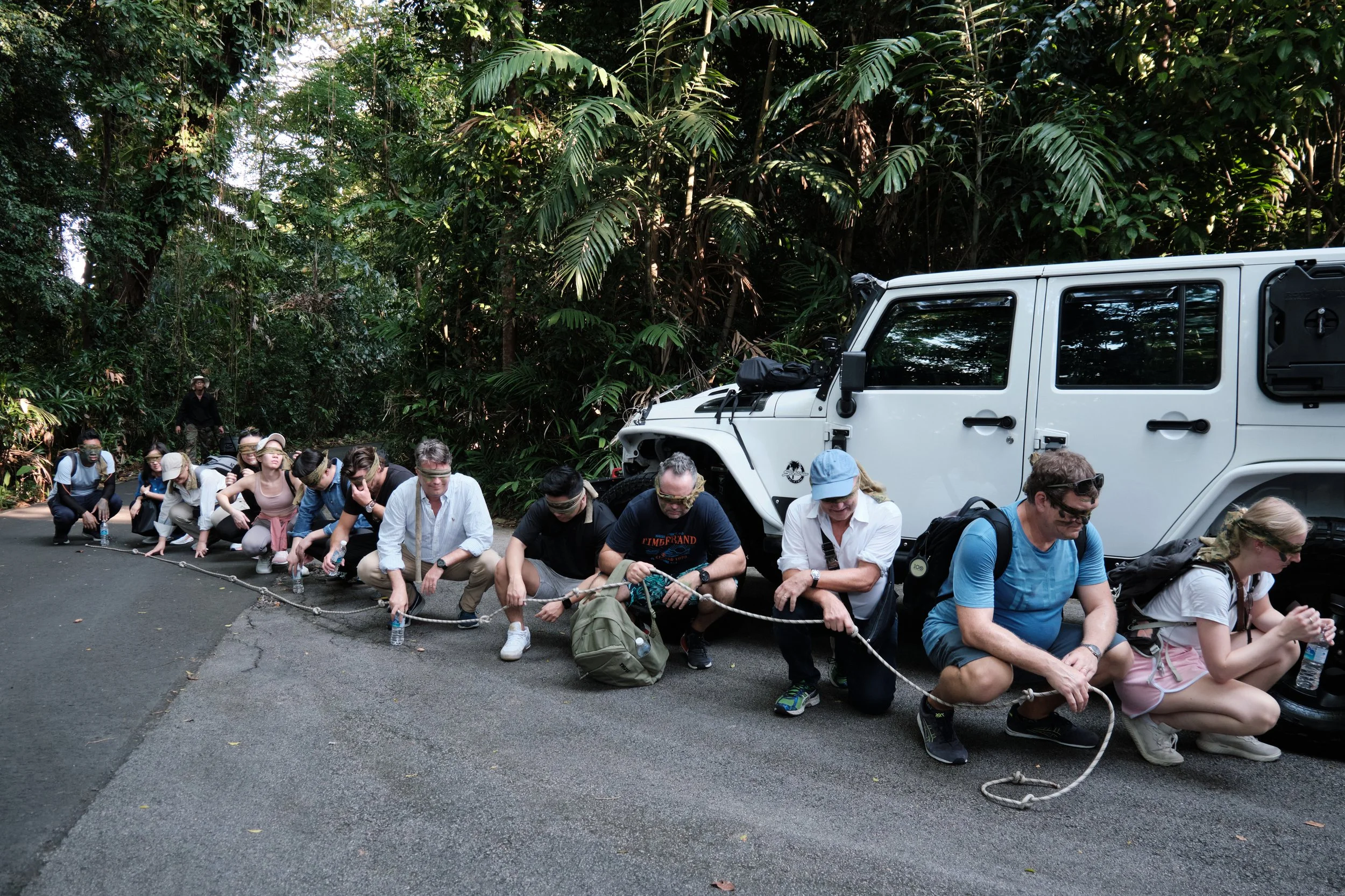 NORDEN team gathered for a mission briefing during their Fort Serapong field experience in Singapore