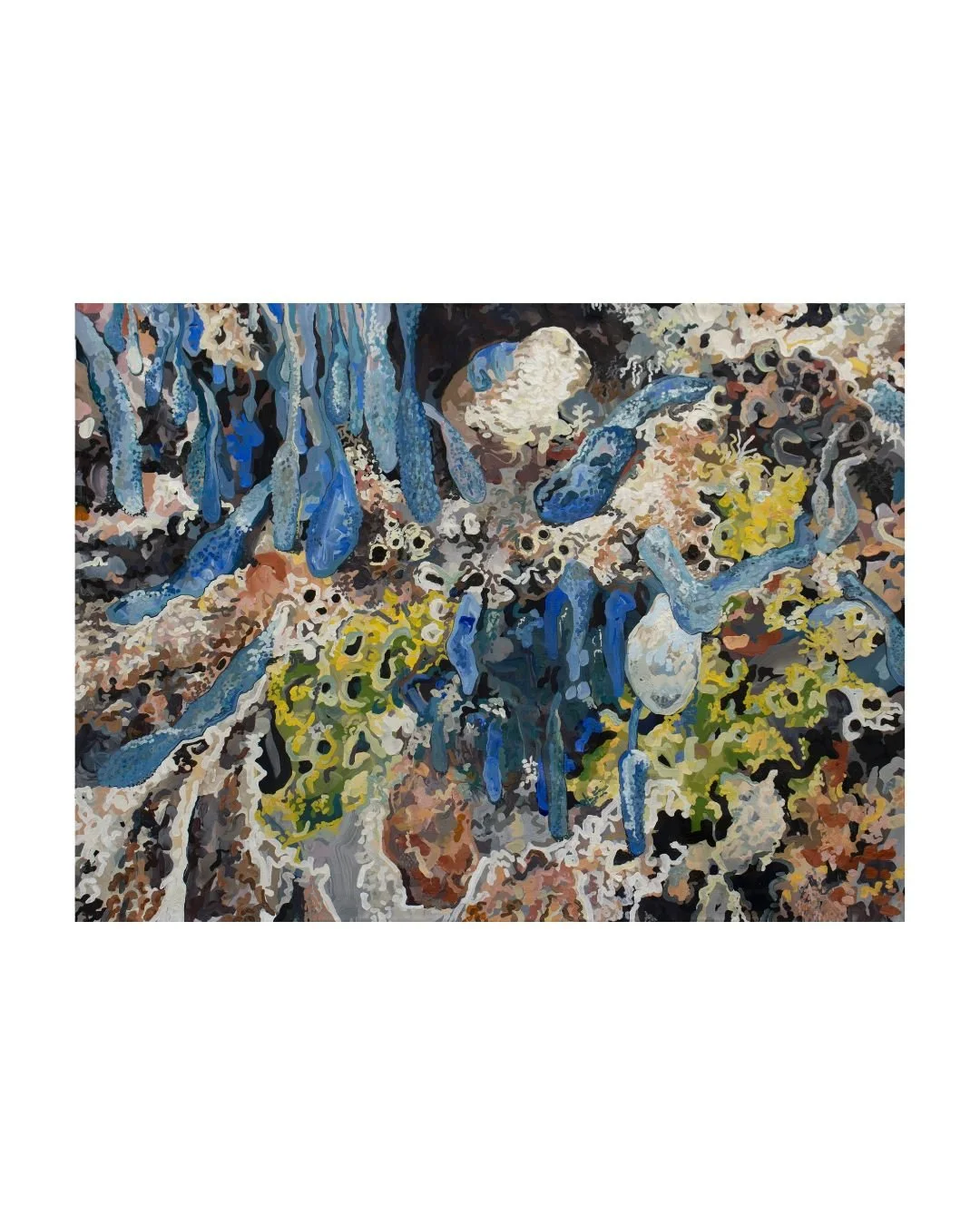 Ascidians / Sea Squirts at Low tide 
Acrylic on Linen
91 x 122cm

Come see some wild and wacky paintings next week at 'Intertidal' including this painting of Ascidians, also known as sea squirts. Exhibition at @brunswickstreetgallery in Melbourne ope