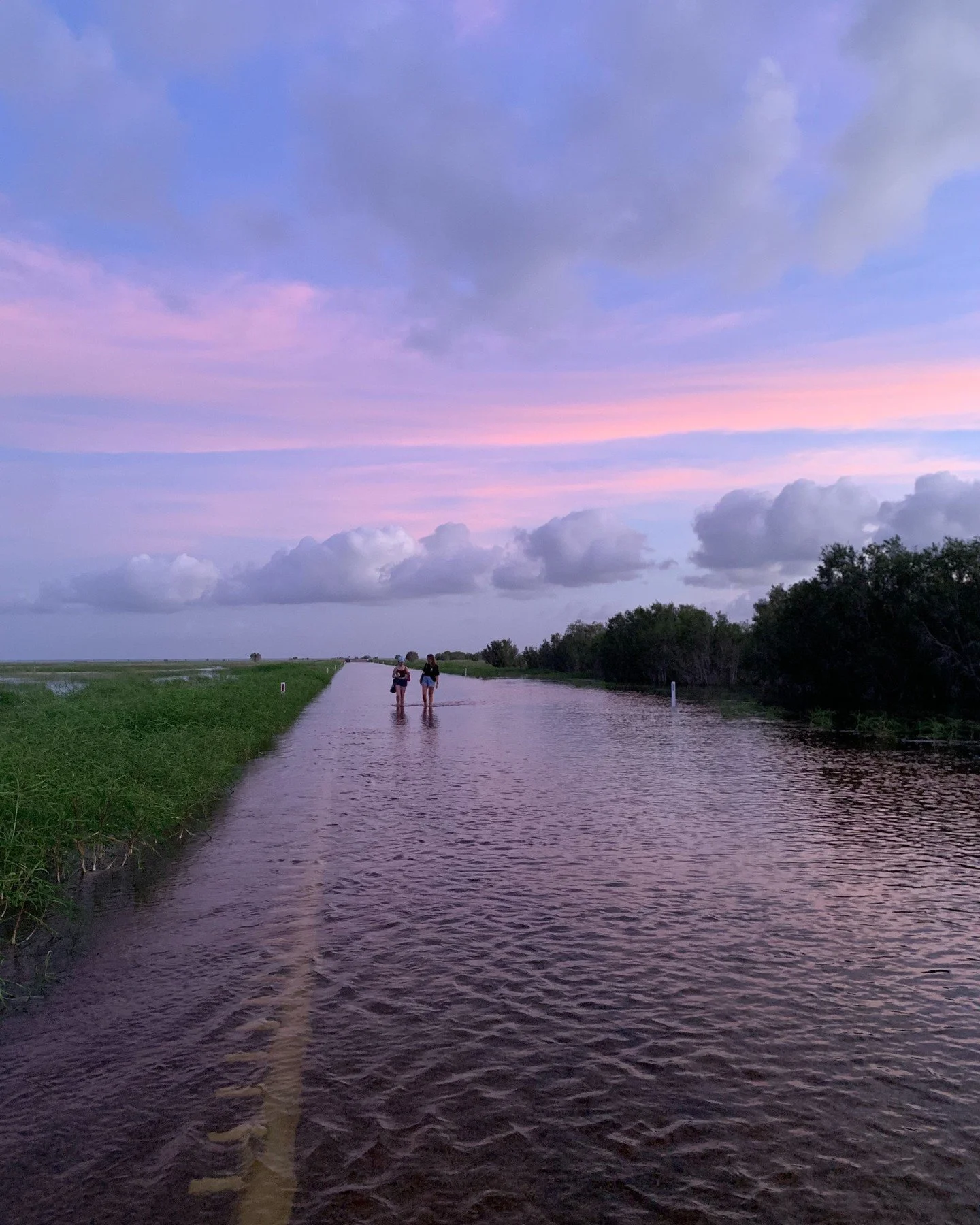 It is well and truly wet season and there have been significant downpours in and around Rubibi. The road I regularly drive to work at @bidyadangaartists has been turned into a floodway. 

A little bit inconvenient but mainly very beautiful to see the