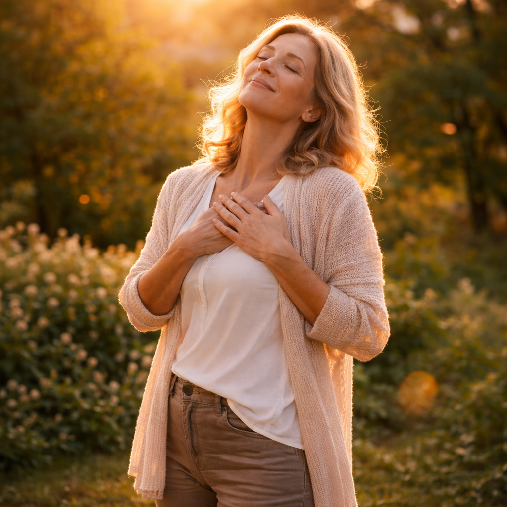 A woman in a maroon blazer is speaking to two seated individuals in a modern office with large windows and a city view.