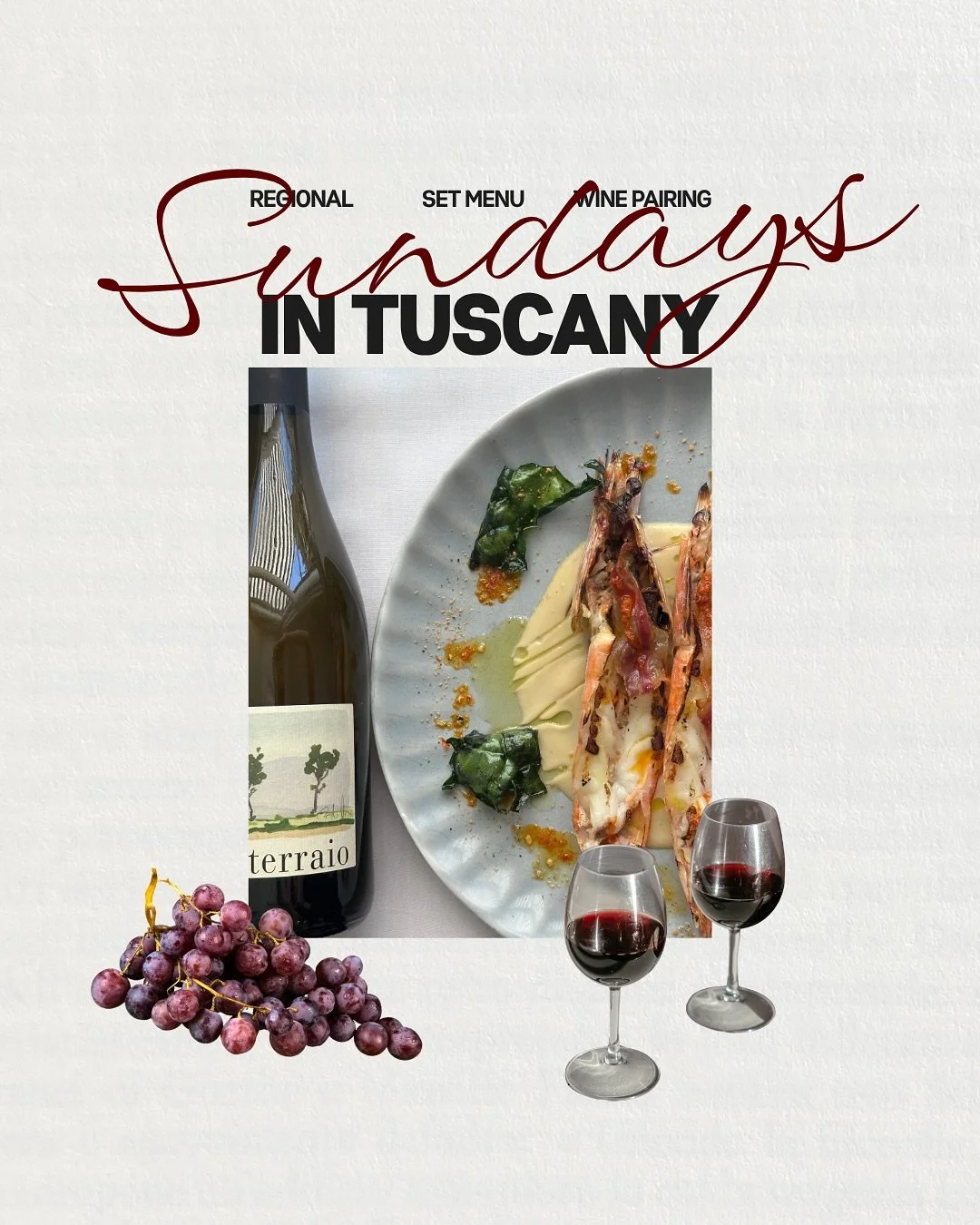 Sundays in Tuscany this November 💚 each month we&rsquo;re bringing you a monthly regional set menu every Sunday, celebrating the flavours and stories of Italy, one region at a time! 

Join us in Tuscany this month 
Every Sunday 
$59pp (wine pairing 