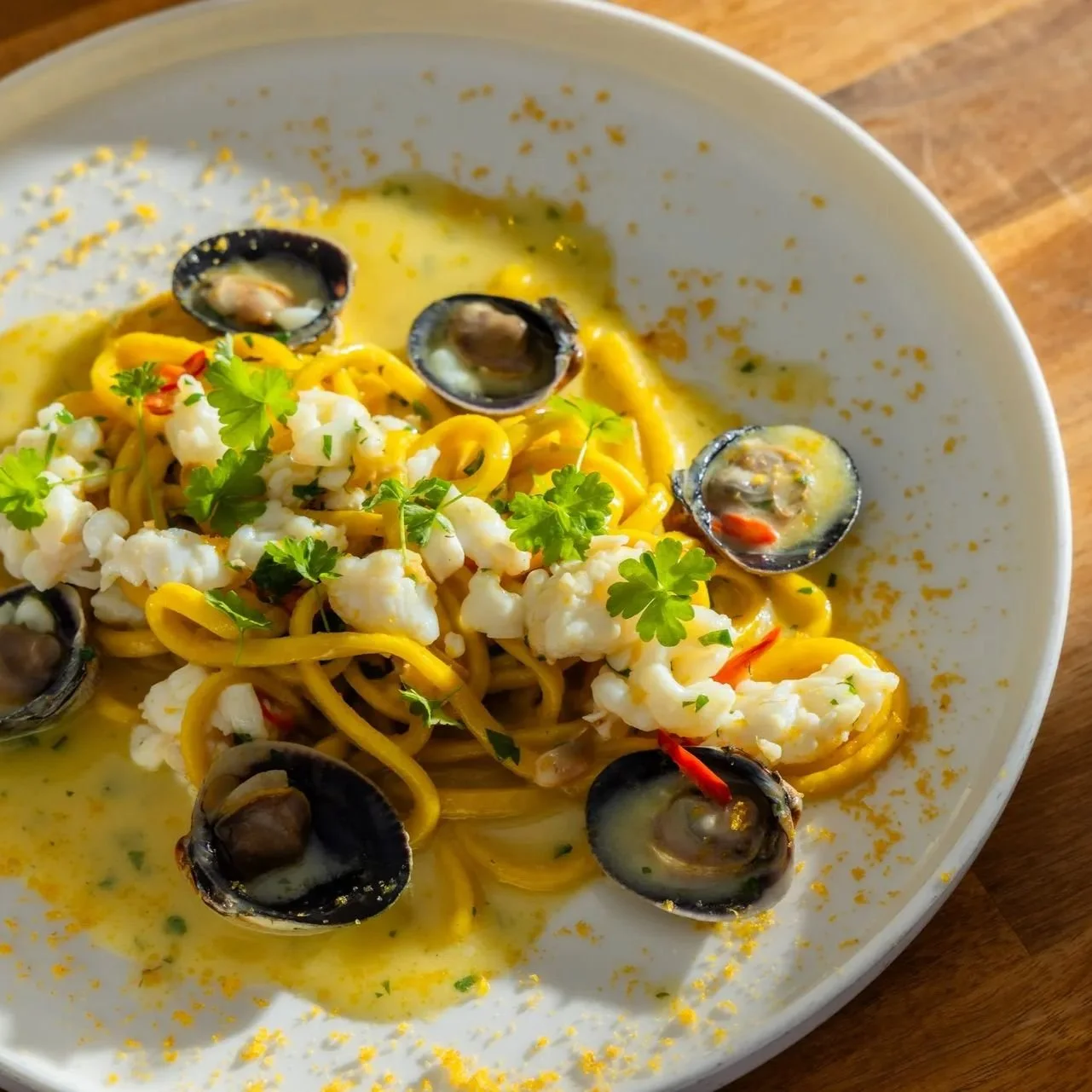 Tonnarelli, vongole, bugs, chilli, garlic, parsley. #imaccheroni