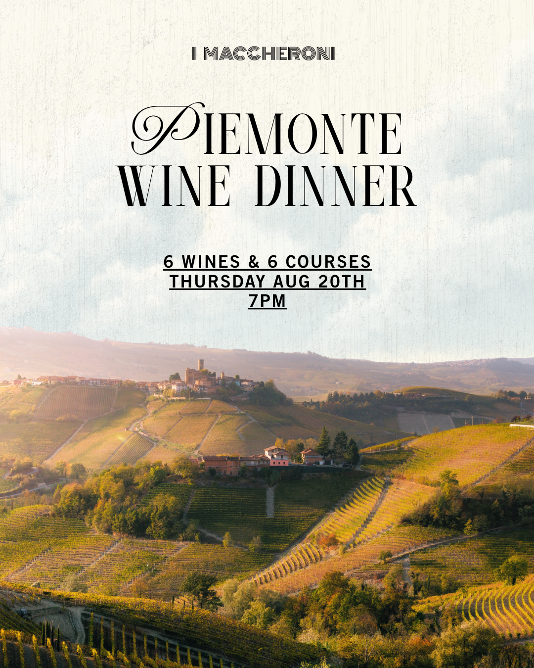 Piemonte wine dinner