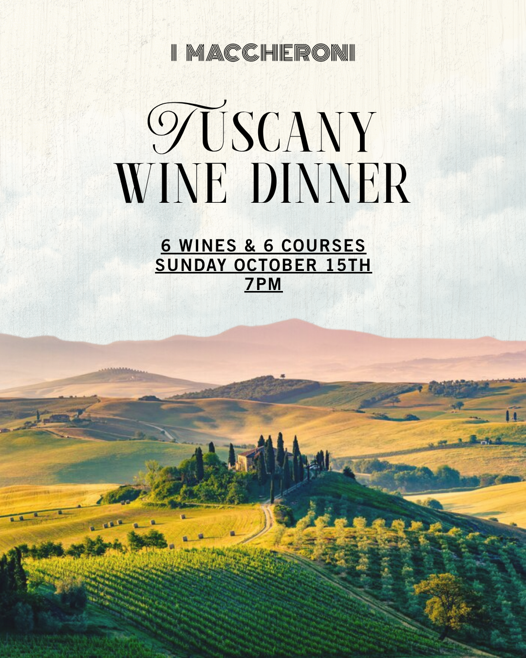 Toscana wine dinner 