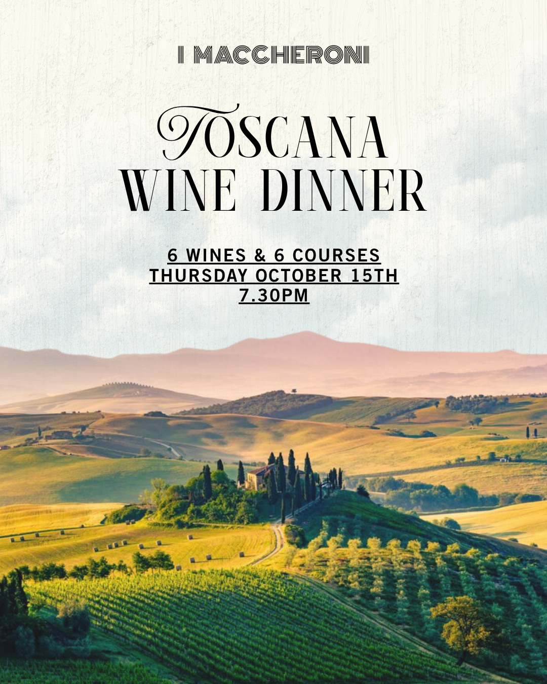 Toscana wine dinner 