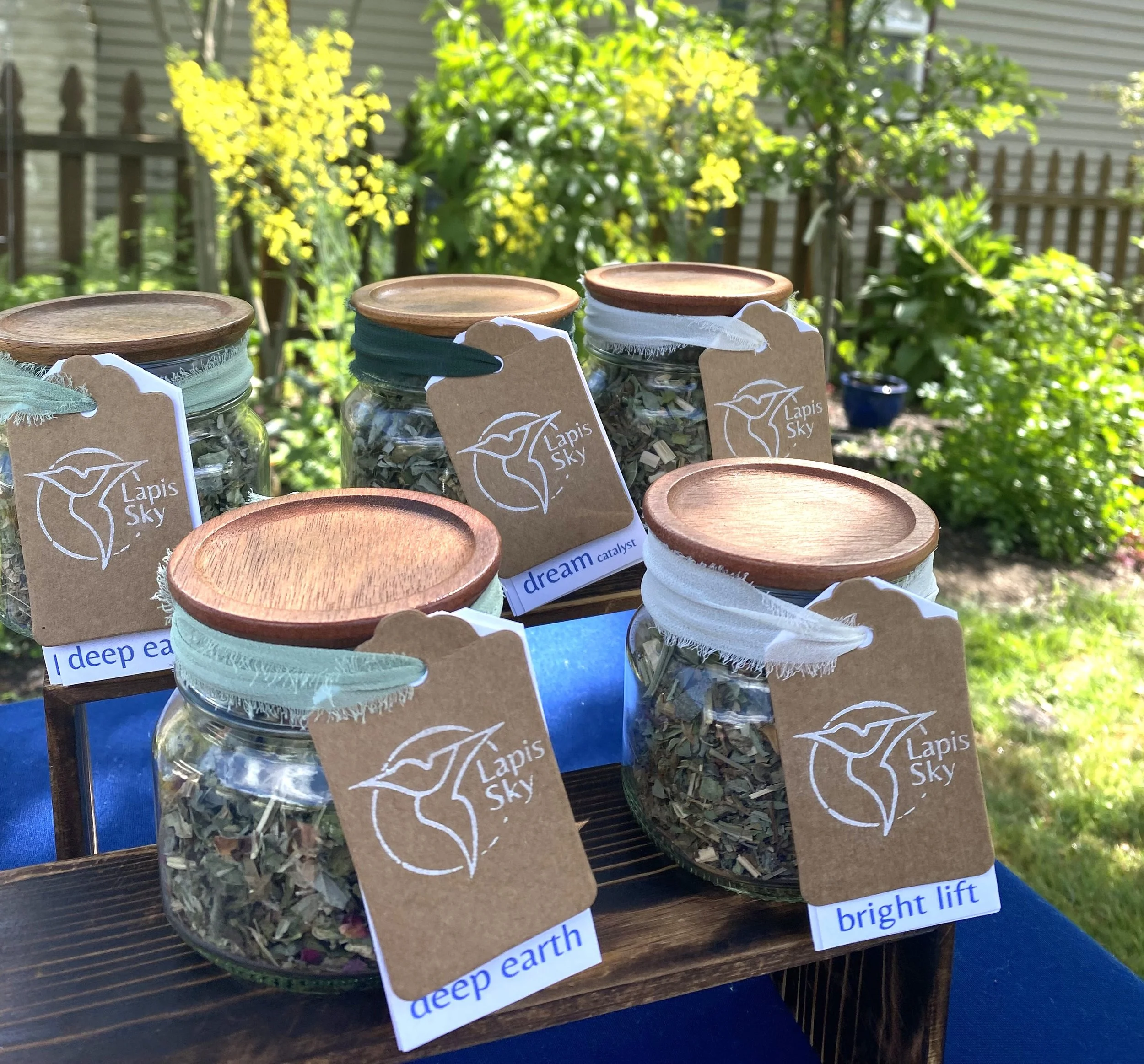 Each Lapis Sky tea is packaged in a reusable glass jar with a wooden lid and no permanent labels, making it easy to refill or repurpose long after the tea is gone. The jars are simple, beautiful, and make a thoughtful gift for someone special.

If yo