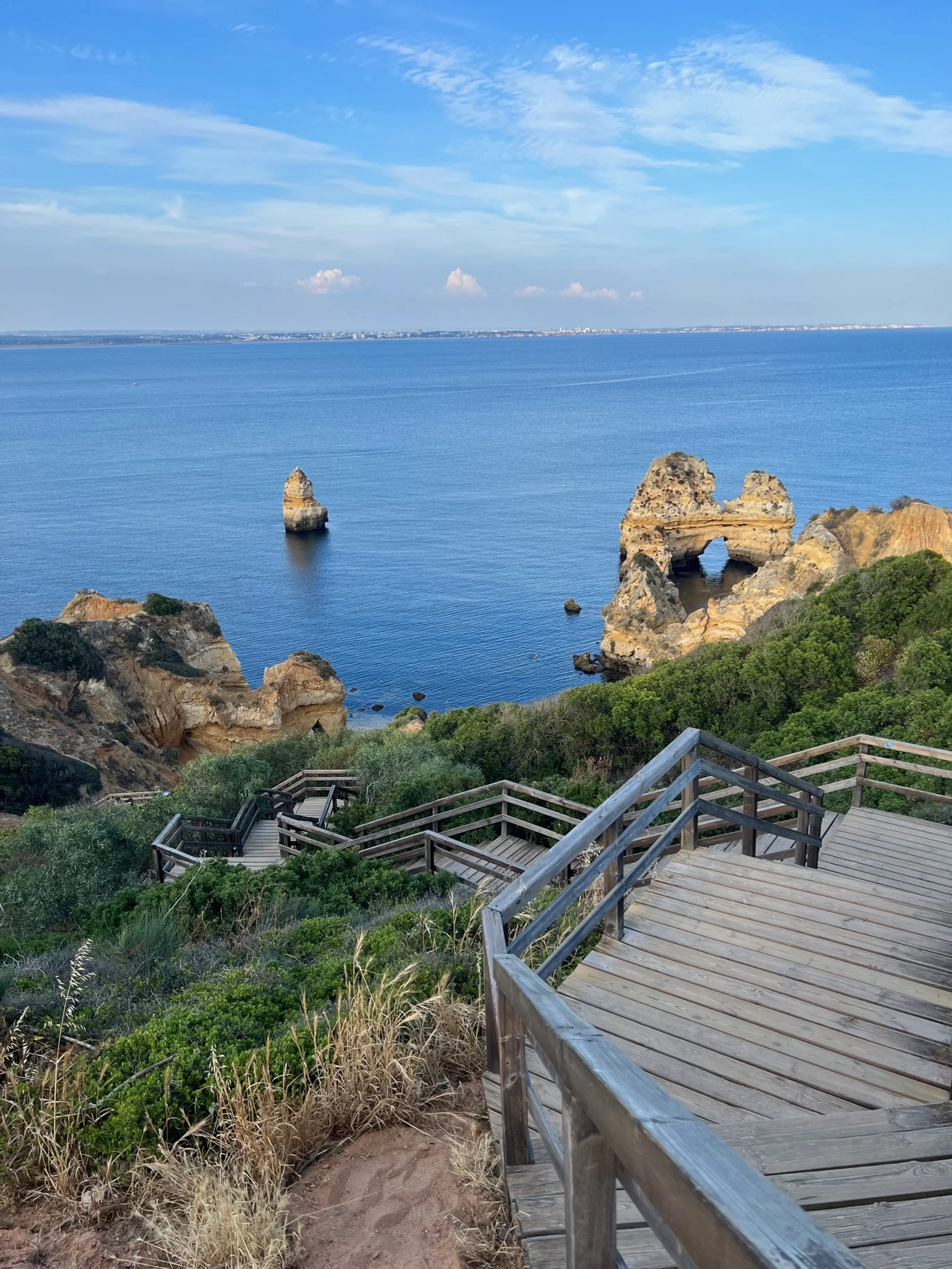 Lagos beach cliffside with stairs