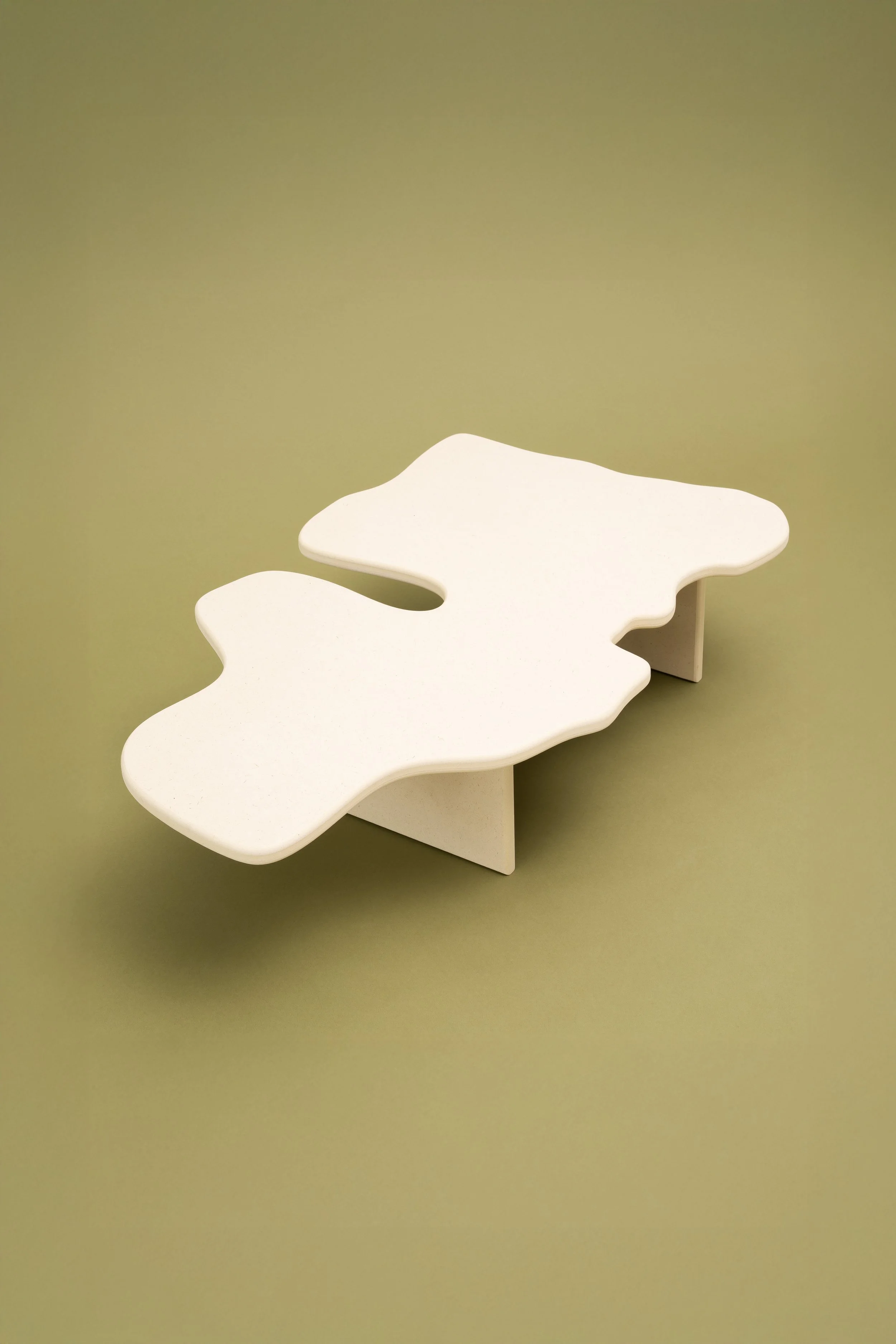 Plane Tree Bark Side Table- White