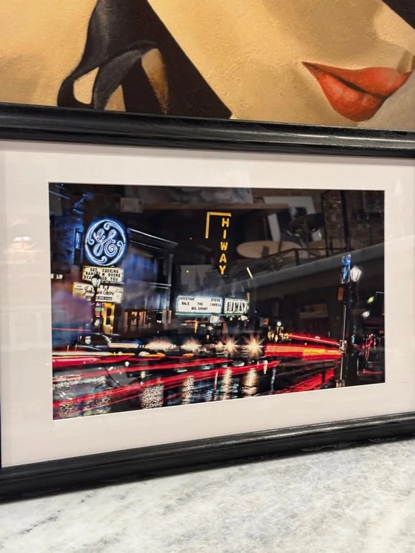 "Highway Theater" by George Johnson, framed print, 22"x14"
