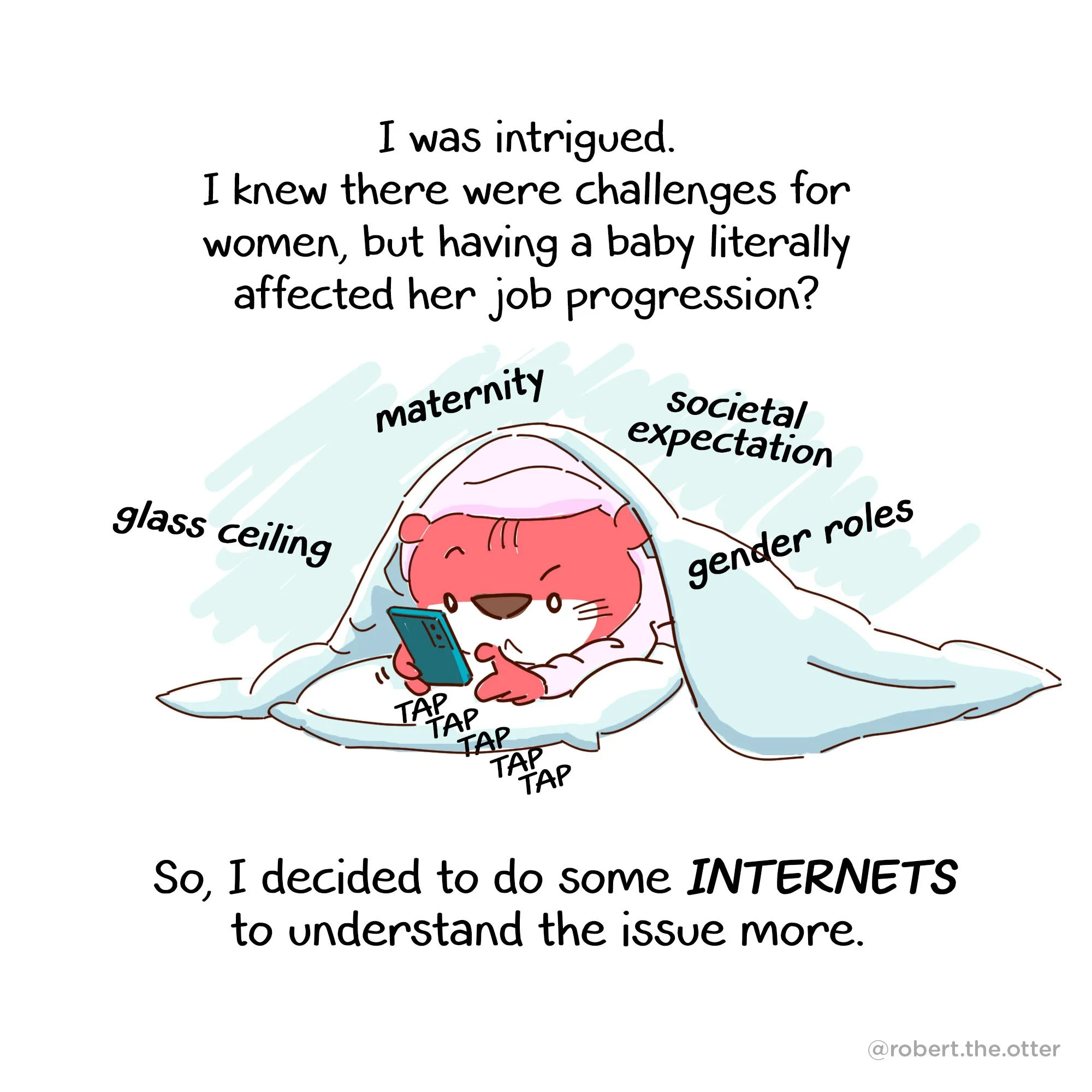 Comic of cute red otter animal cartoon mascot character