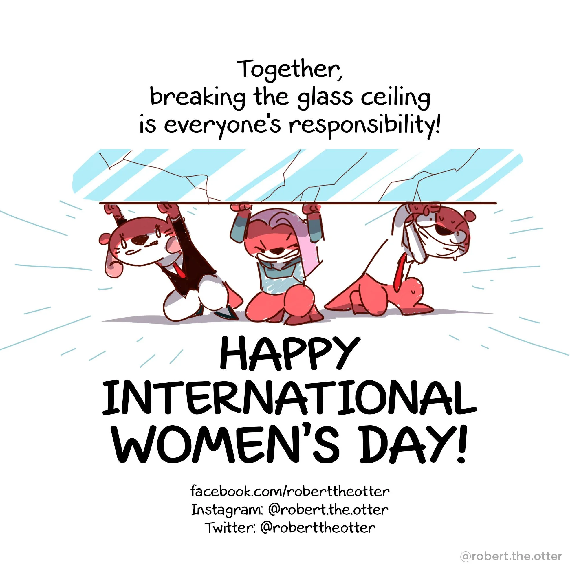 Comic of cute red otter animal cartoon mascot character