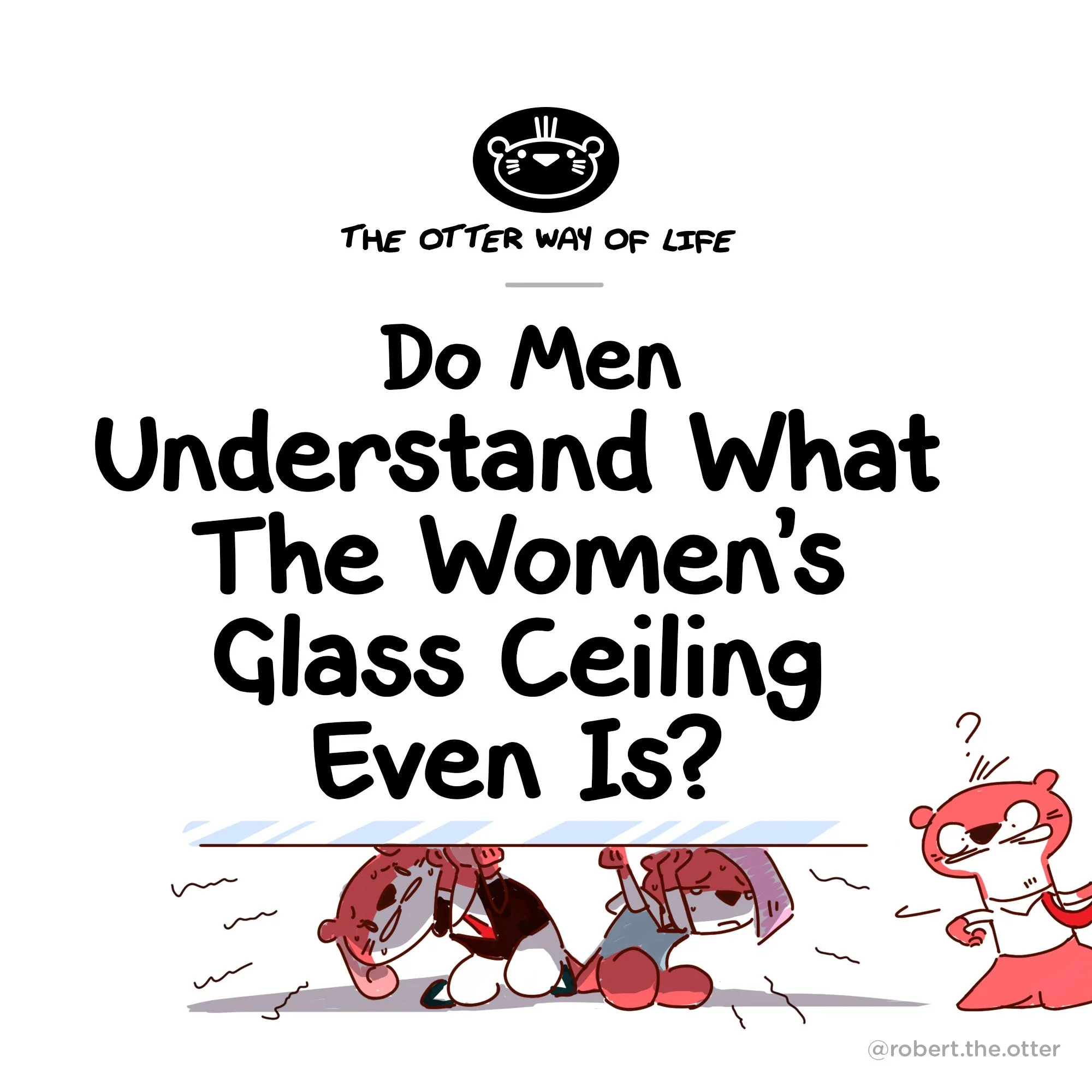 Comic of cute red otter animal cartoon mascot character