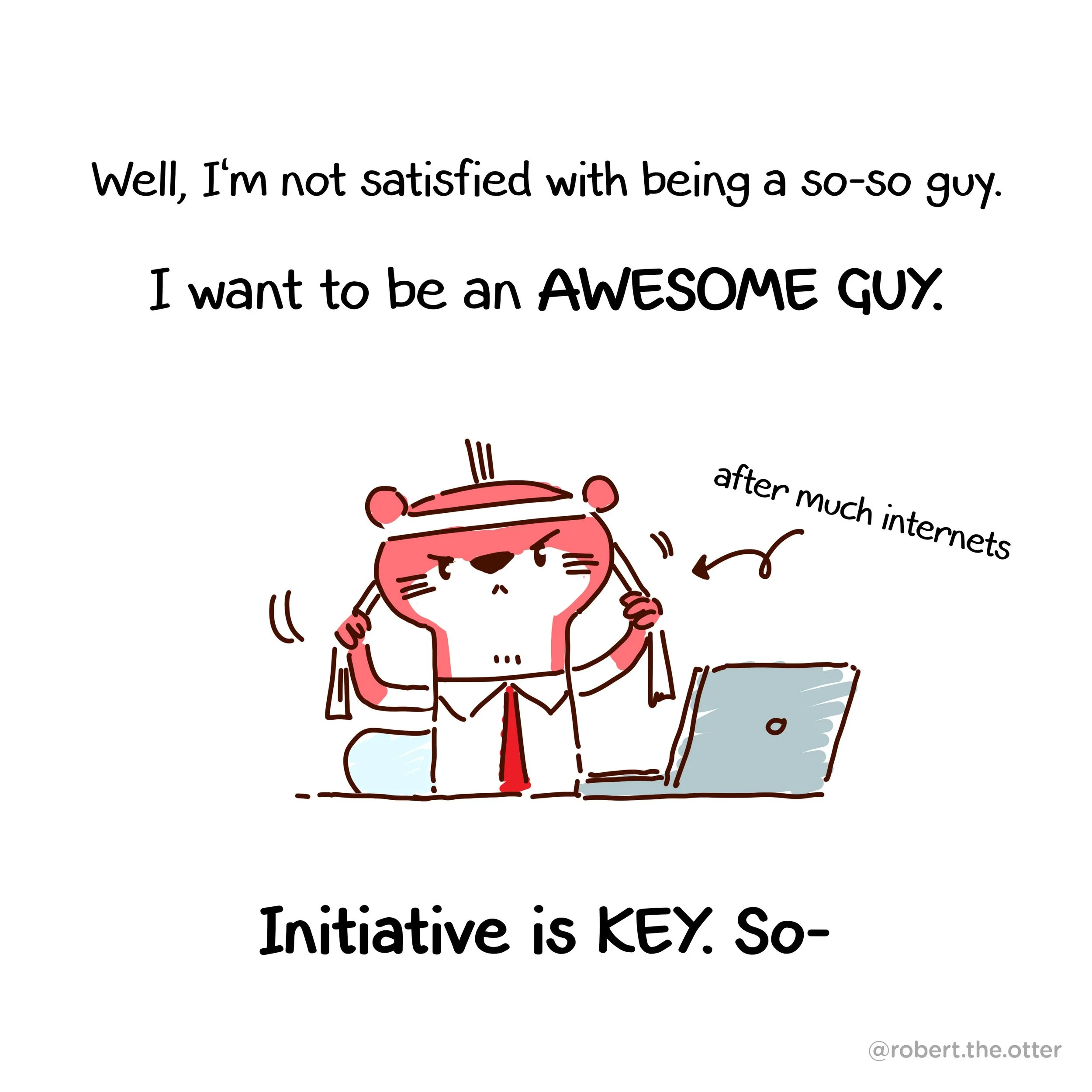 Comic of cute red otter animal cartoon mascot character