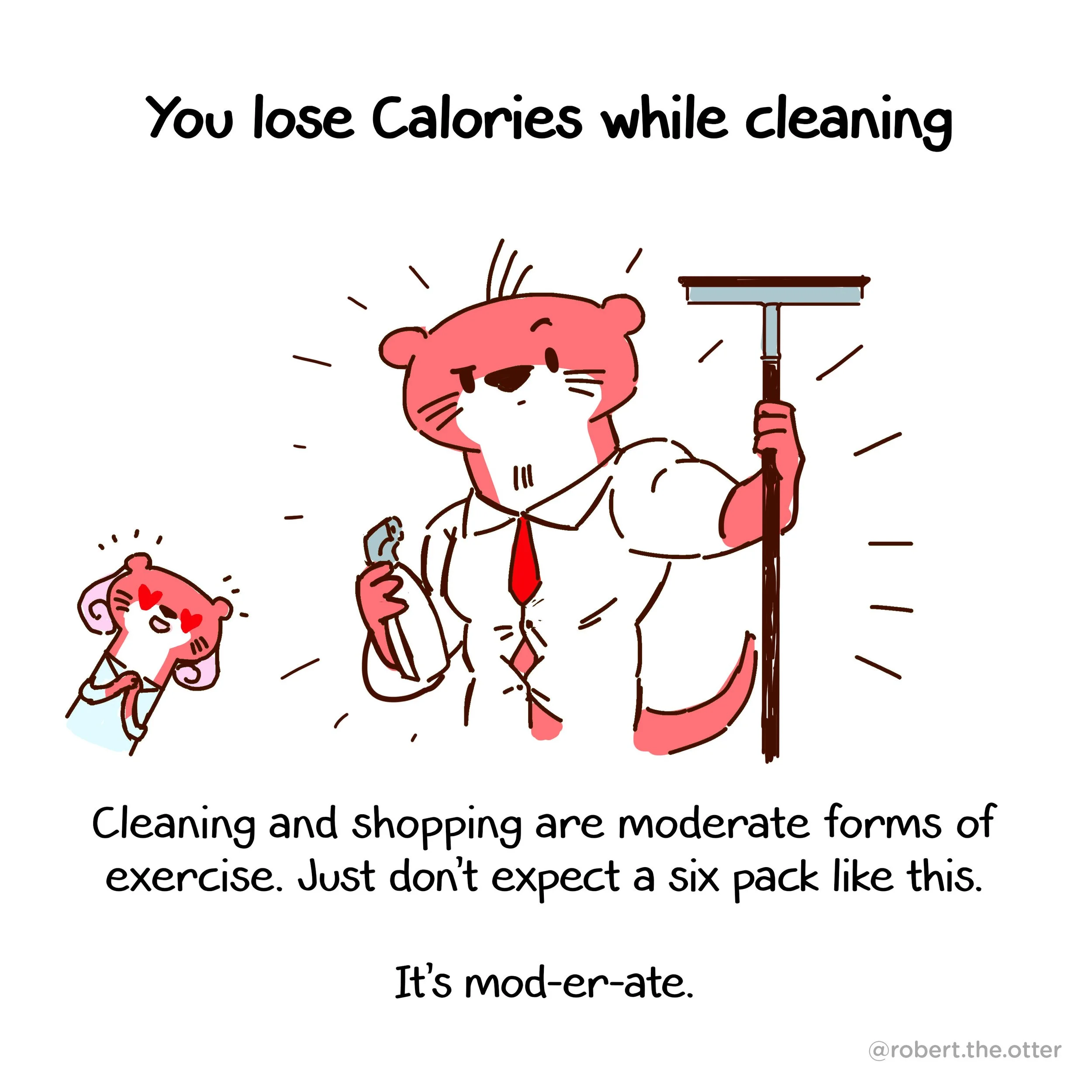 Comic of cute red otter animal cartoon mascot character