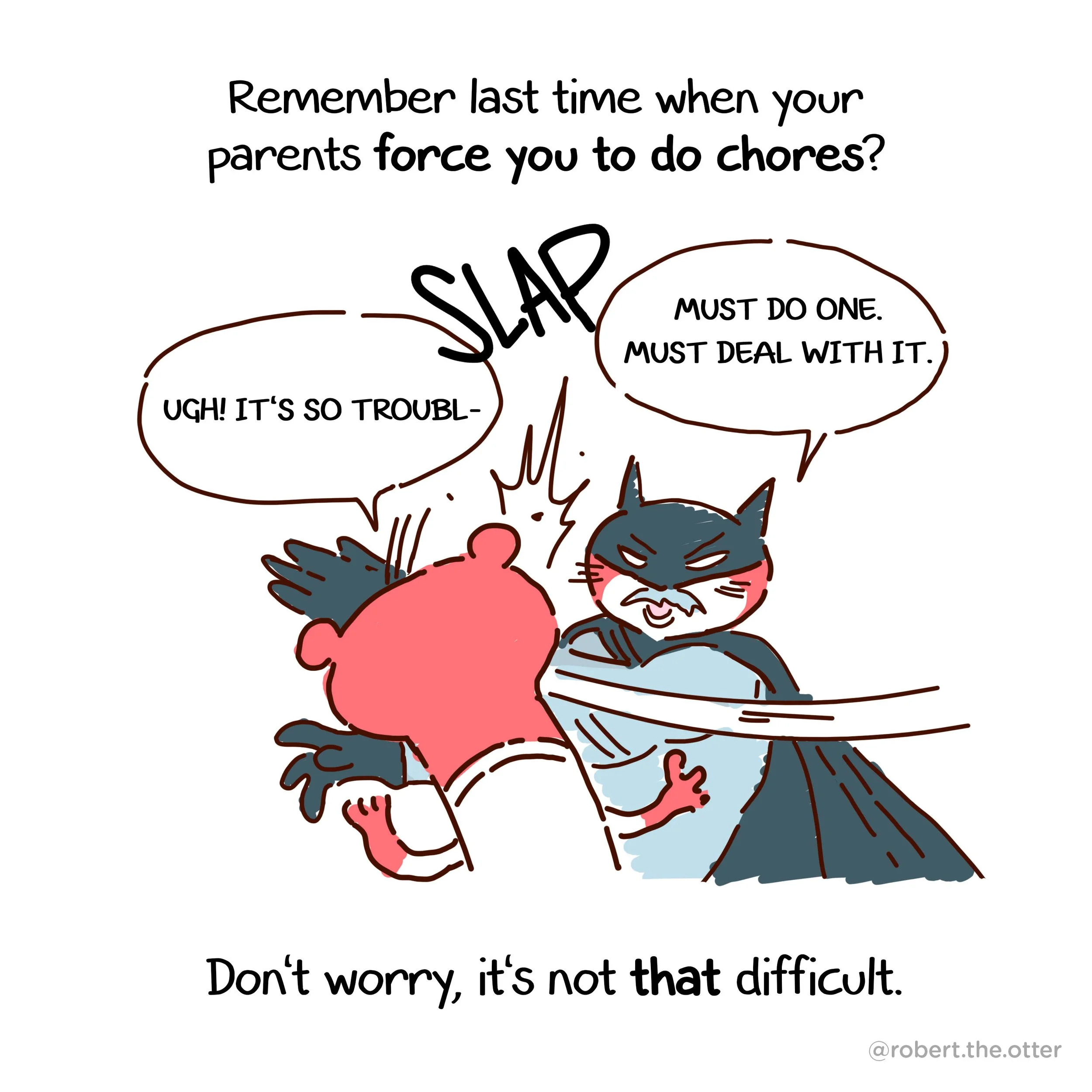 Comic of cute red otter animal cartoon mascot character