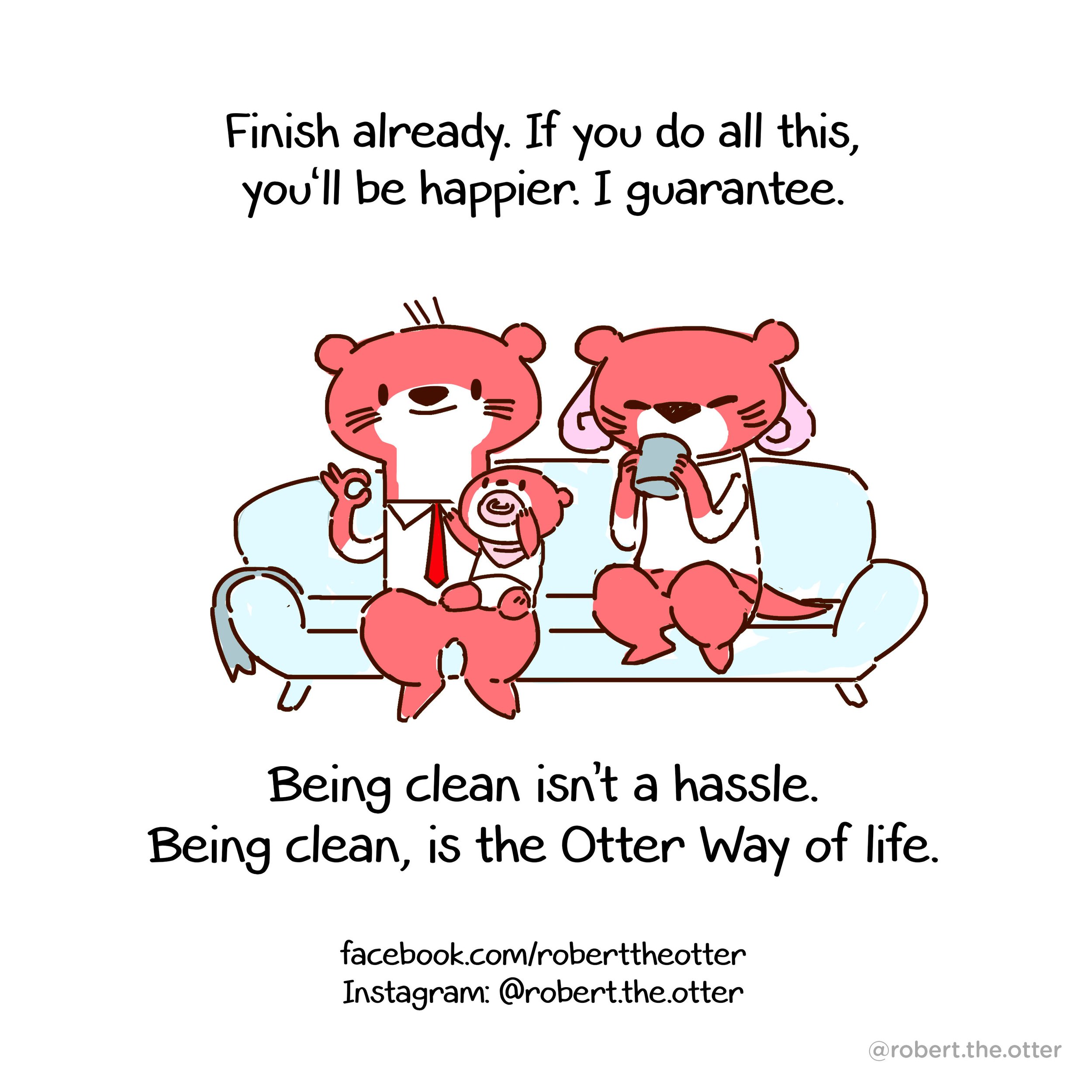 Comic of cute red otter animal cartoon mascot character