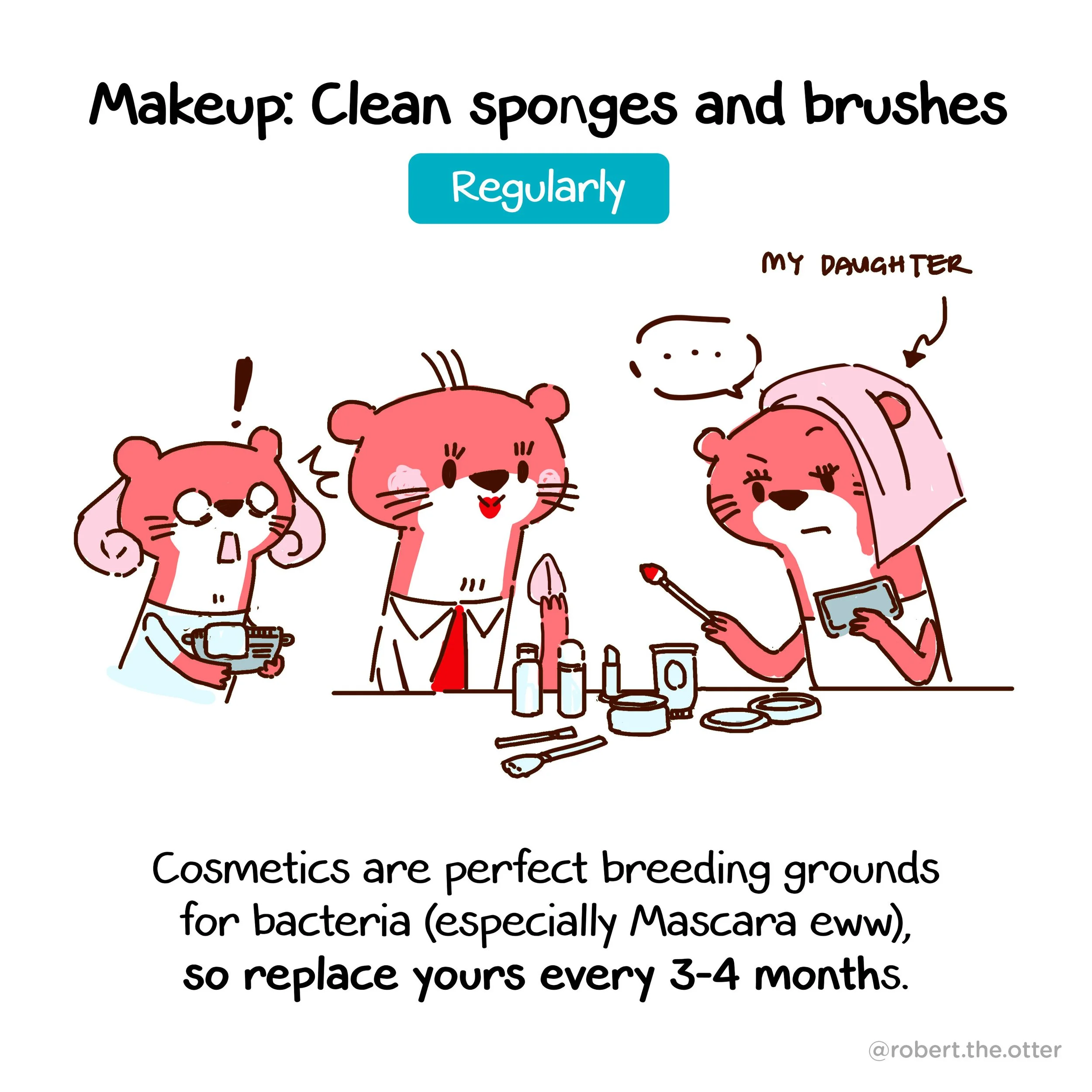 Comic of cute red otter animal cartoon mascot character