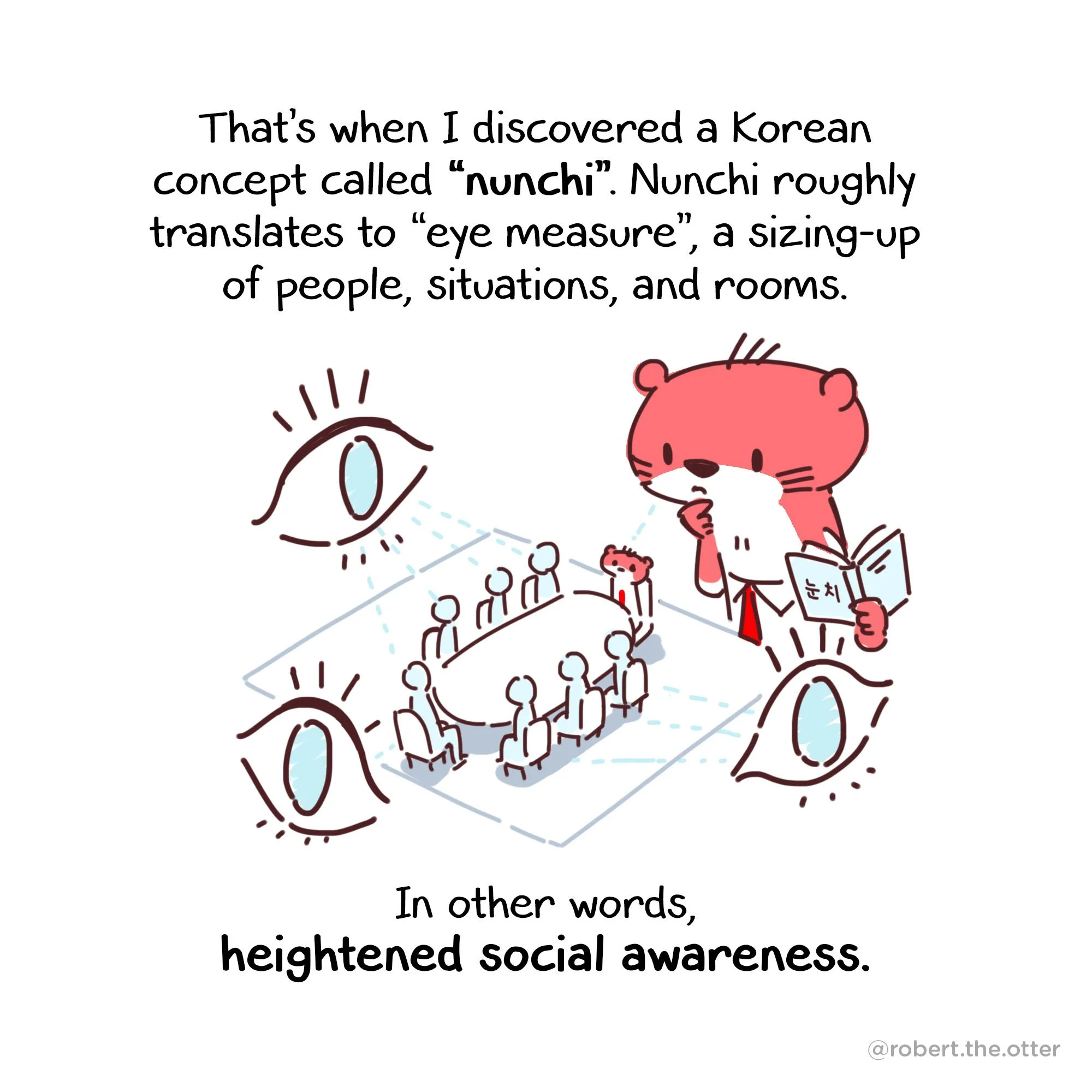 Comic of cute red otter animal cartoon mascot character