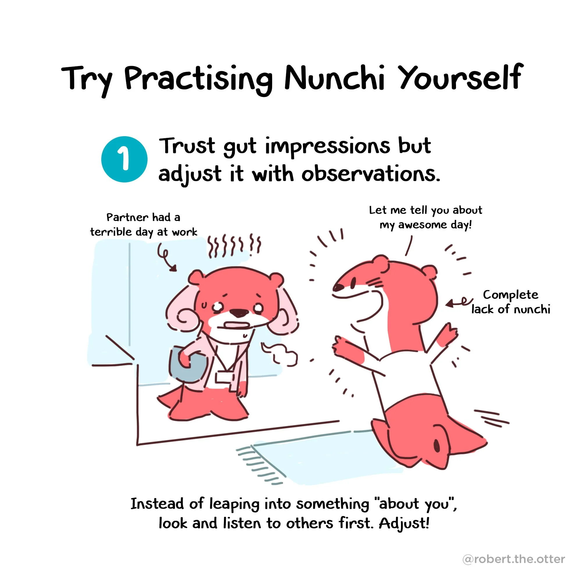 Comic of cute red otter animal cartoon mascot character