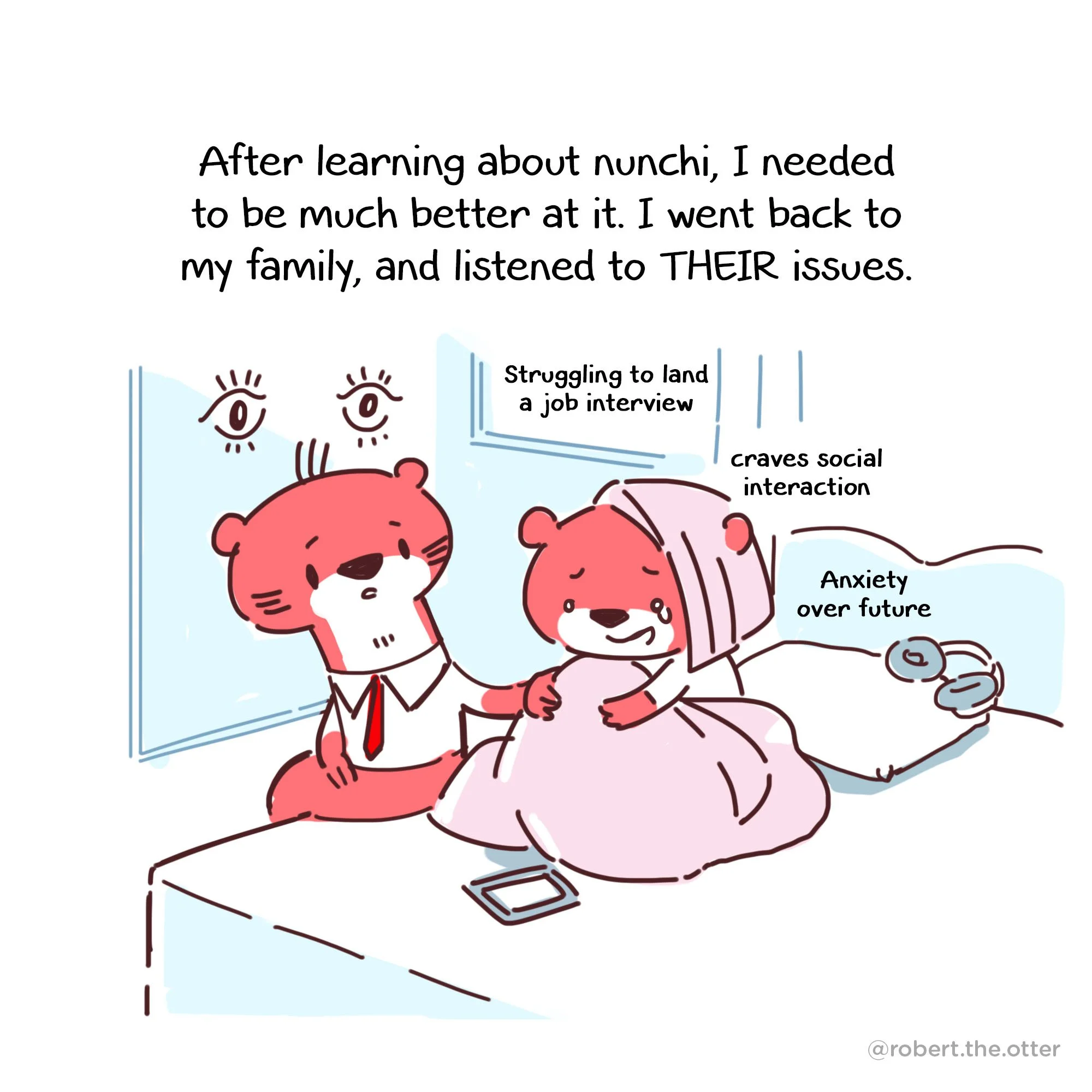 Comic of cute red otter animal cartoon mascot character