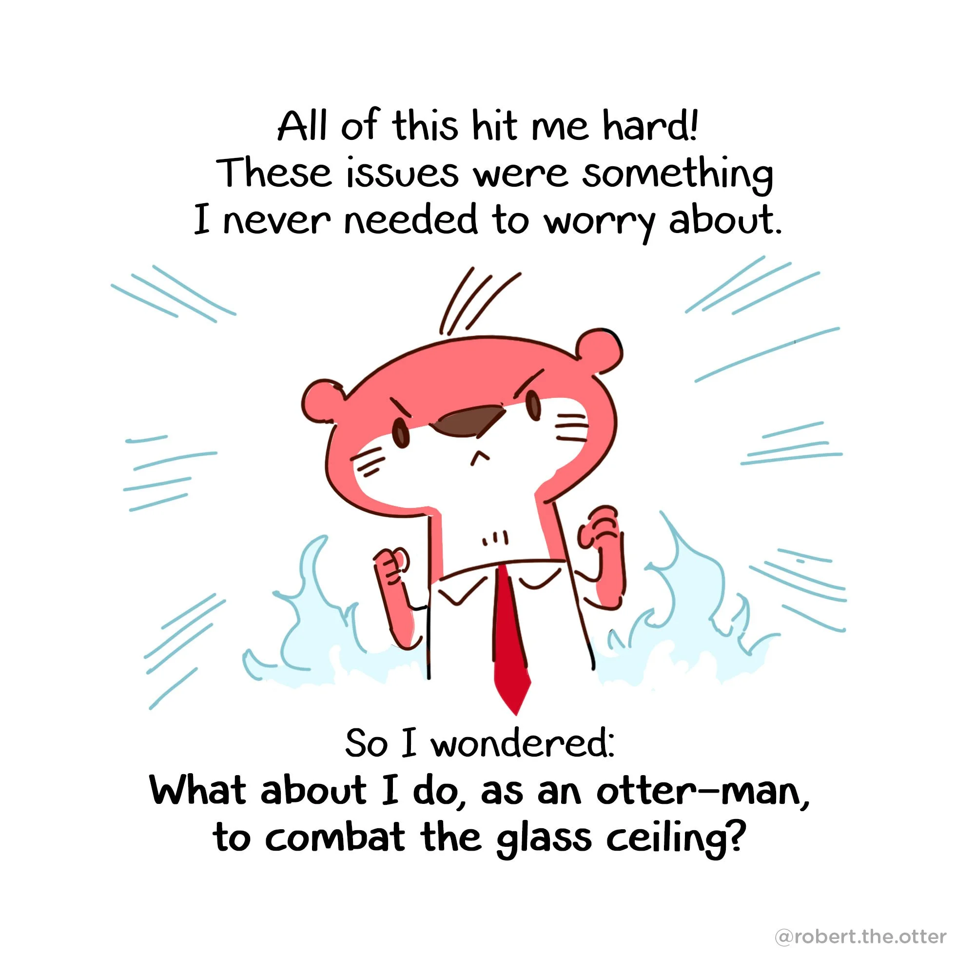 Comic of cute red otter animal cartoon mascot character