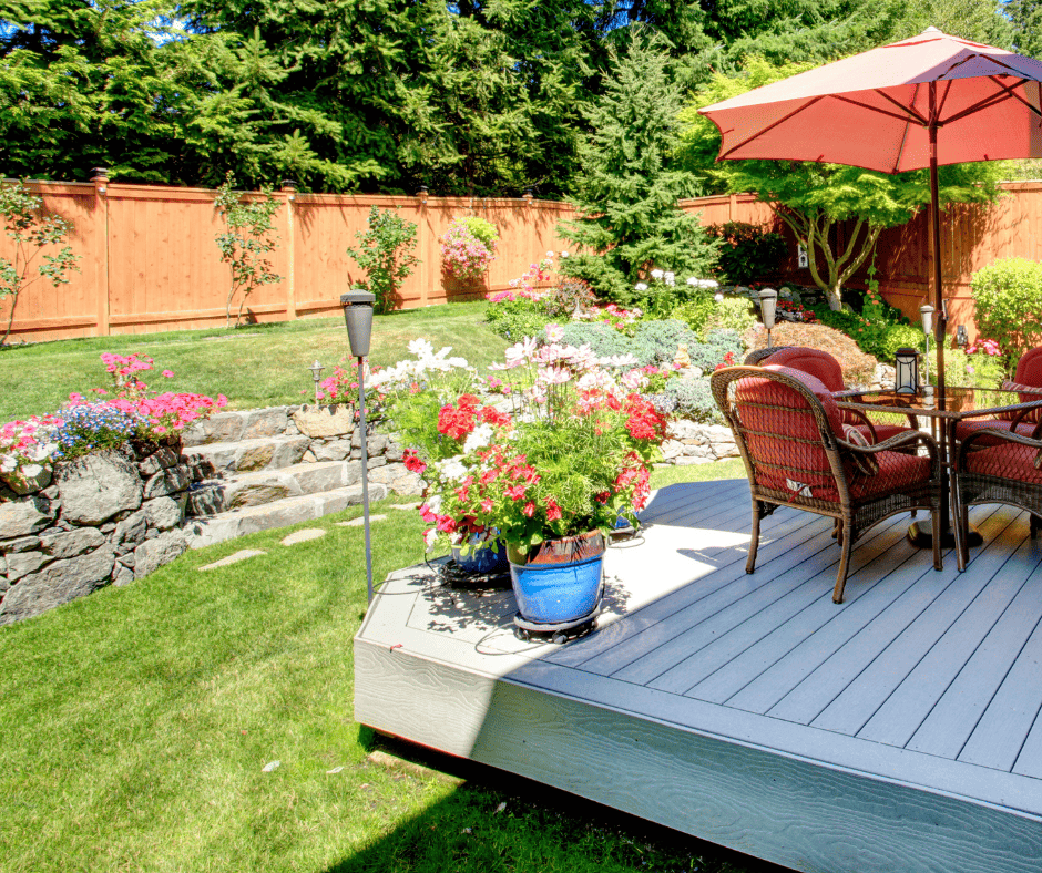 Backyard Bed Transformation with Stone & Creeping Thyme in Charlotte, NC