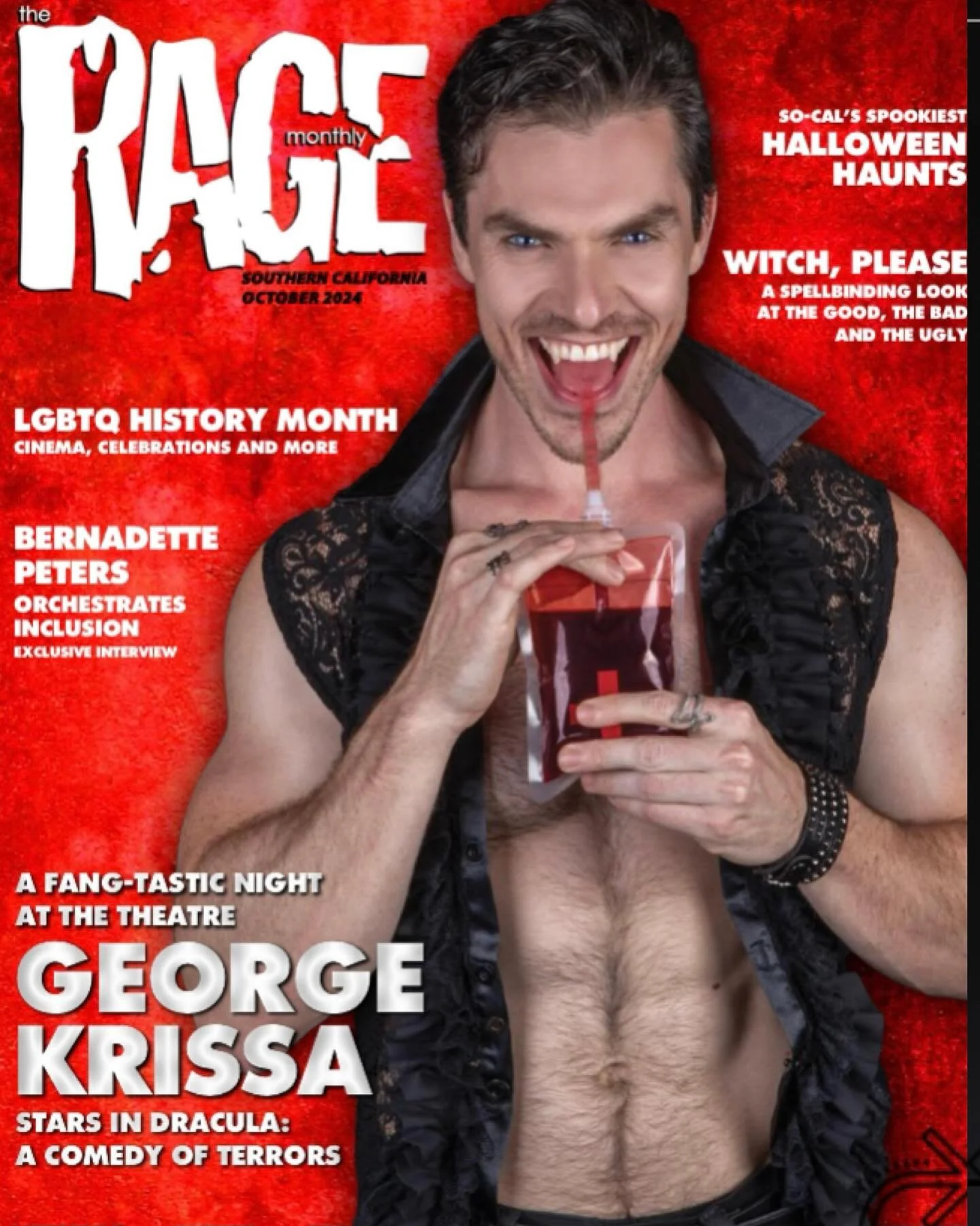 Always love having a good cover story, especially when it involves @georgekrissa as a super sexy Dracula (I mean, could you seriously ask for any more?)

Watch him take on the iconic role @theoldglobe in @balboapark for a hilarious night full of gend