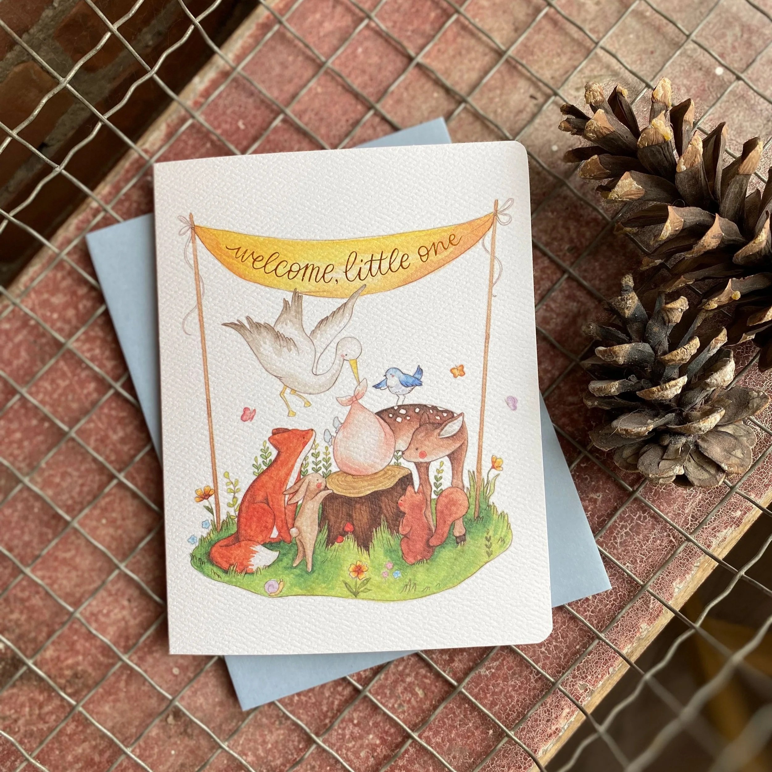 Forest Friends Baby Card