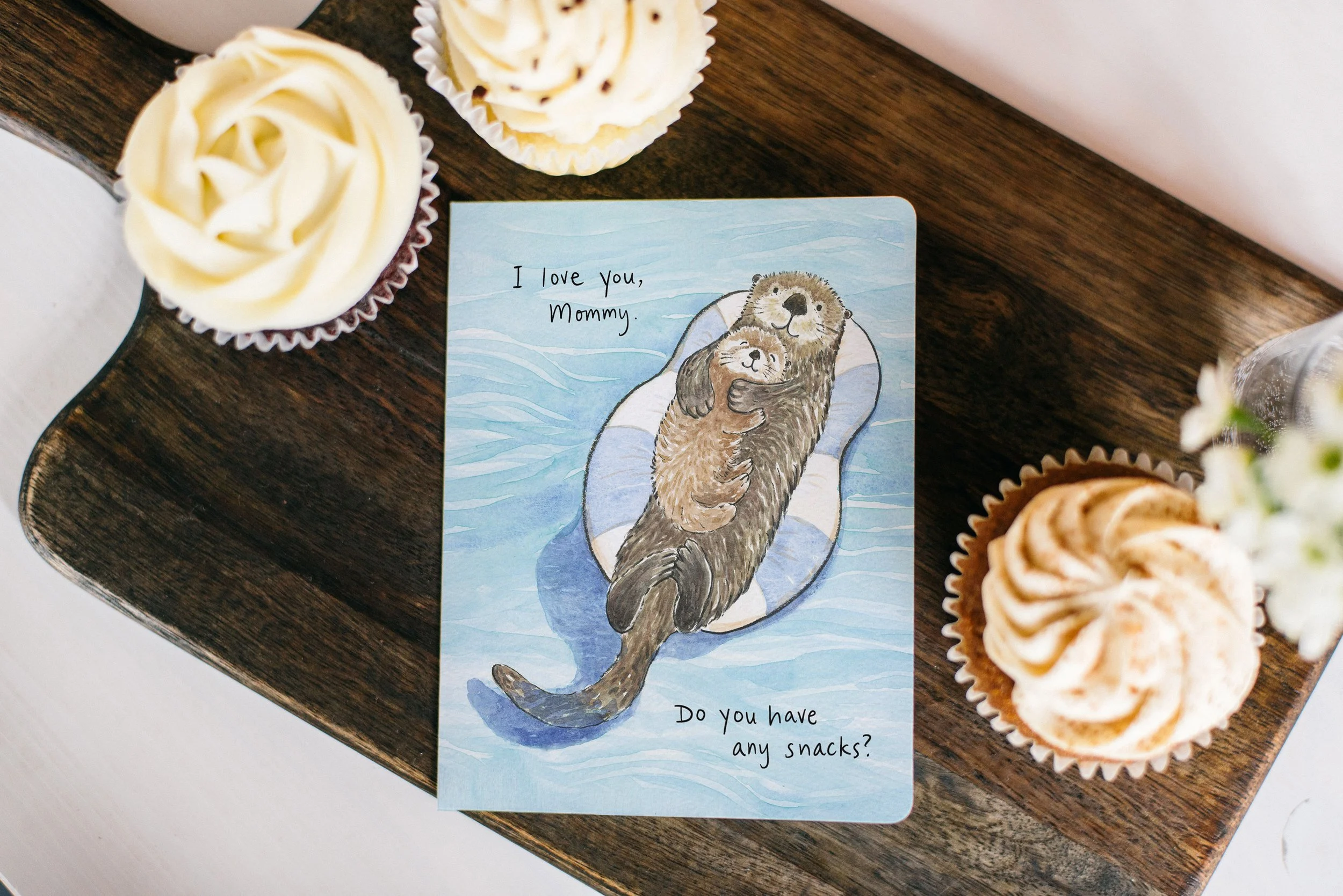Otter Mom & Snacks Card