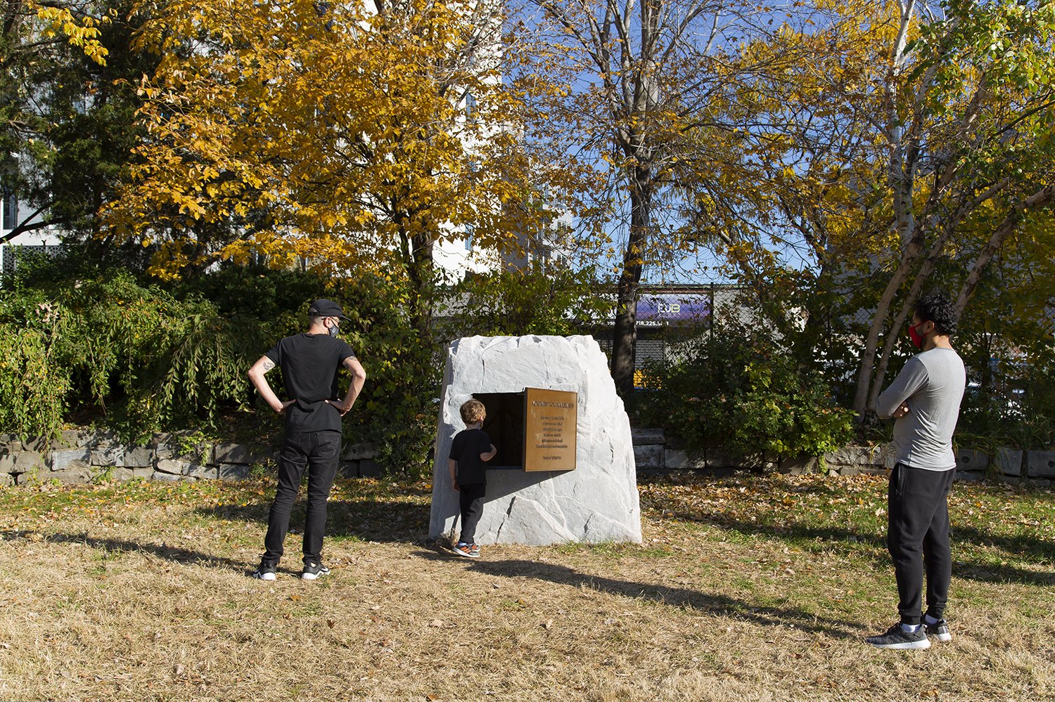   Monument for Immigrants (In Advance of an ICE Raid)  Installation view,  MONUMENTS NOW,  Socrates Sculpture Park, Queens, NY 