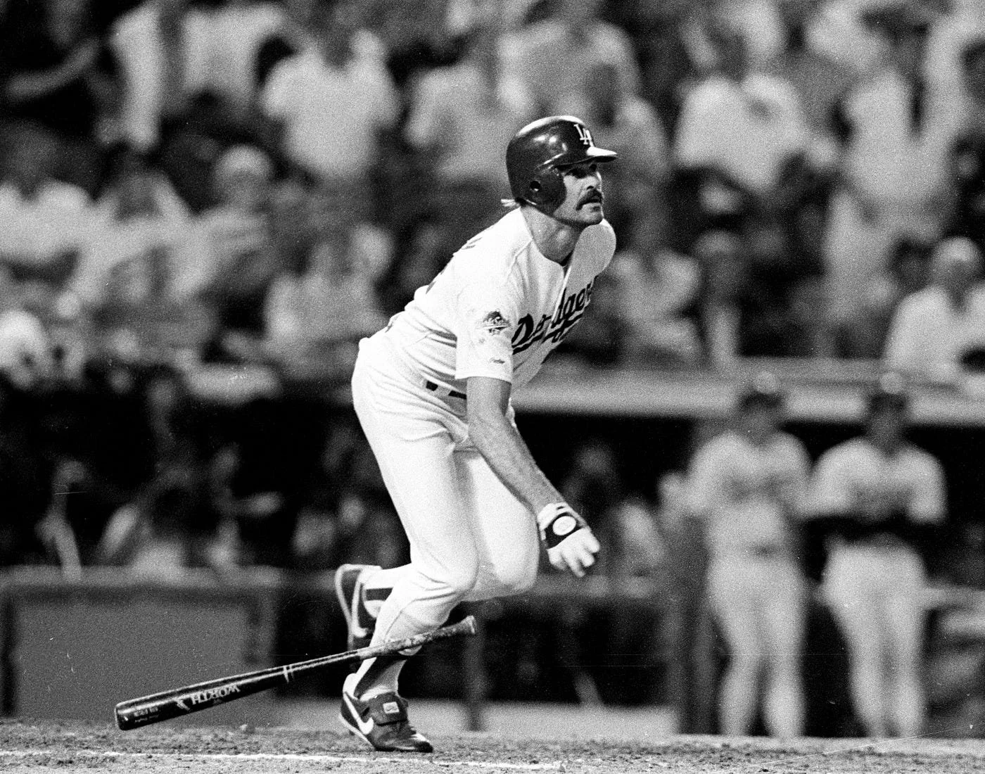 GIBSON KIRK 1988 WS Game 1 HR B&W A.jpg