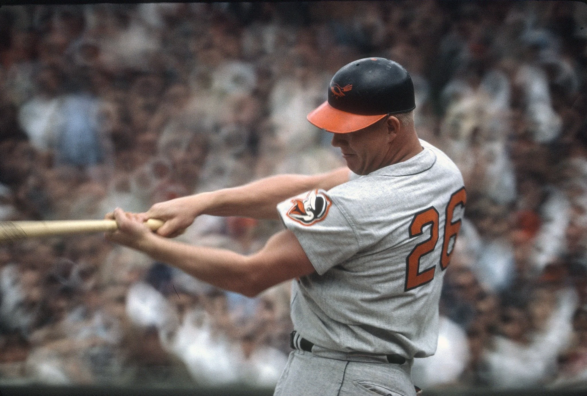 POWELL BOOG w Orioles batting on road side view 1963 at Fenway Park anon.jpg