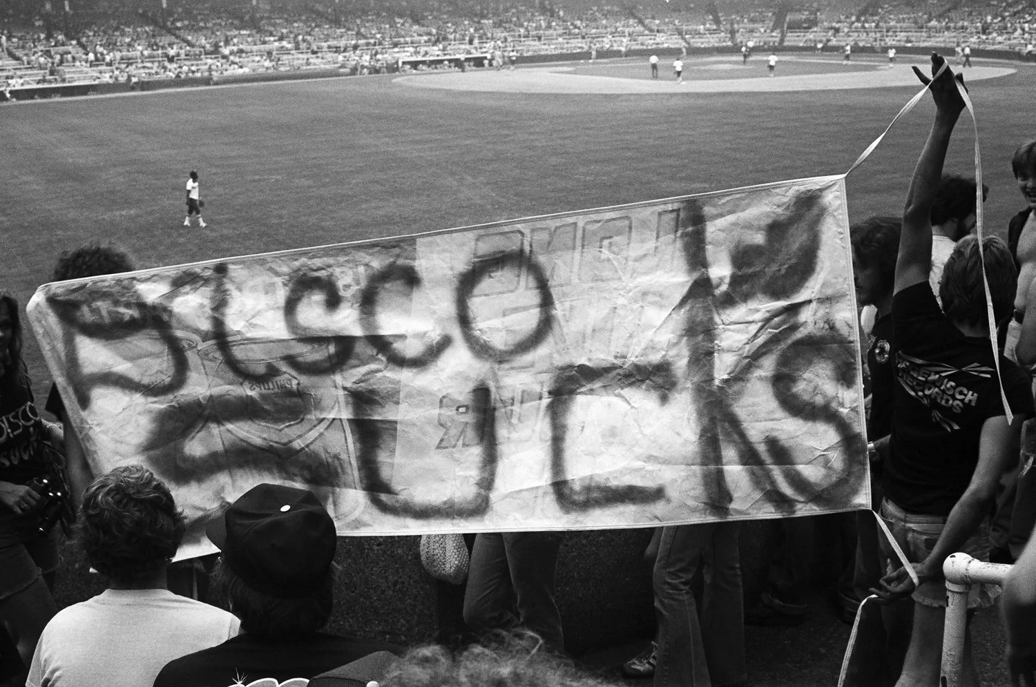 VEECK BILL Disco Demolition night sign from bleachers.jpg