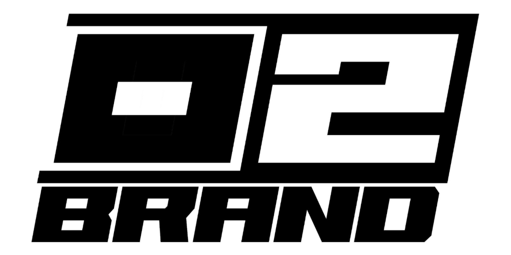 0-2 Brand Logo in Black and White, baseball apparel company based in Pasadena, California