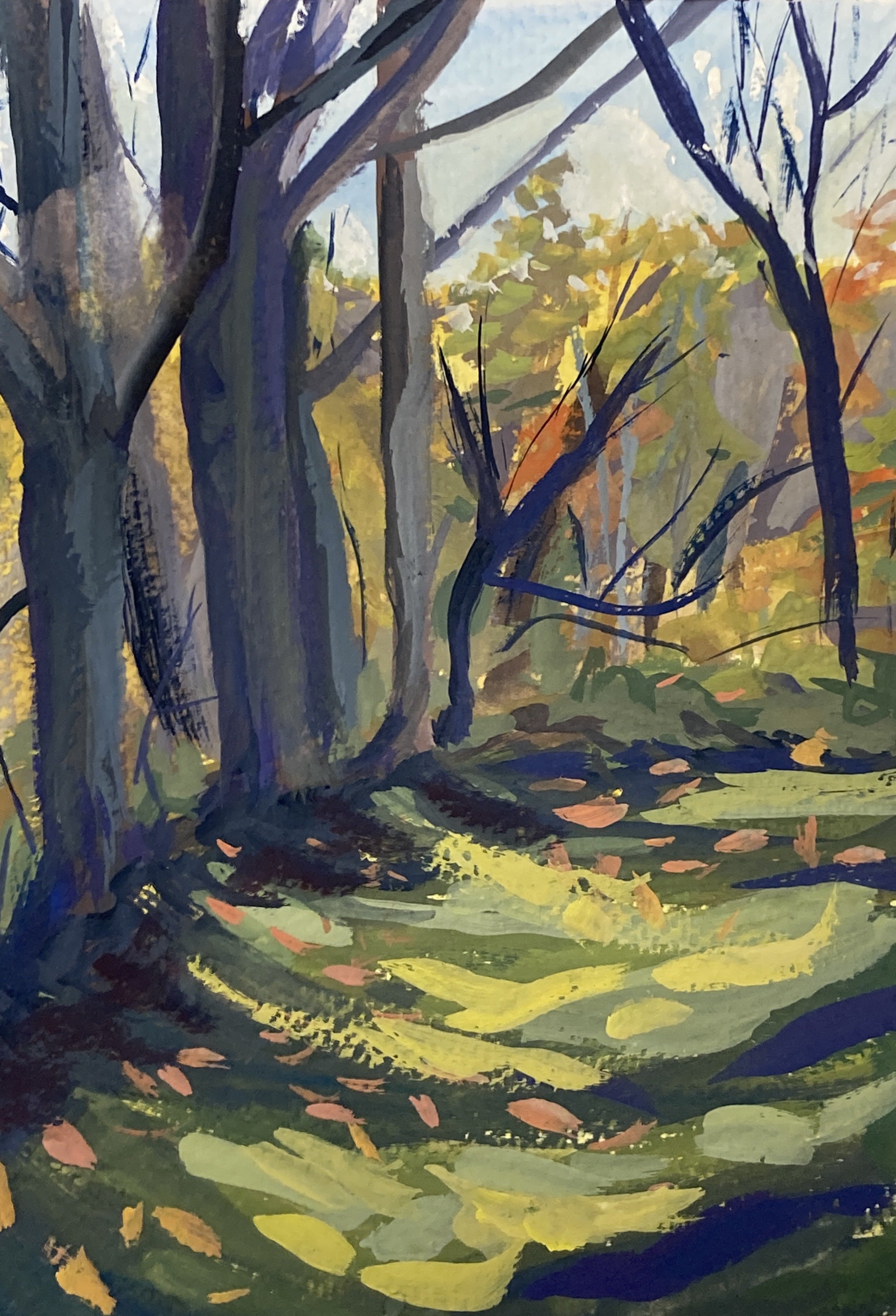  Morning Path Gouache on paper  5.5x8.5 Private Collection 