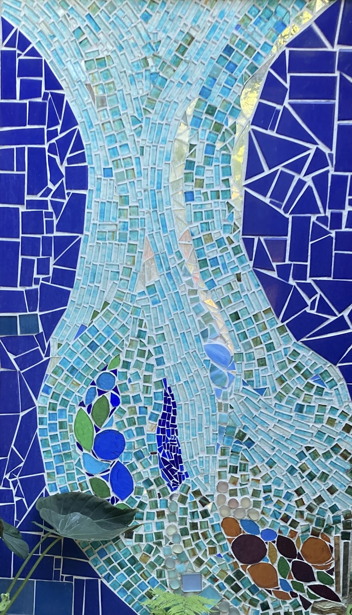  Outdoor Shower Mosaic 2017 Tile and glass 3x5’ 