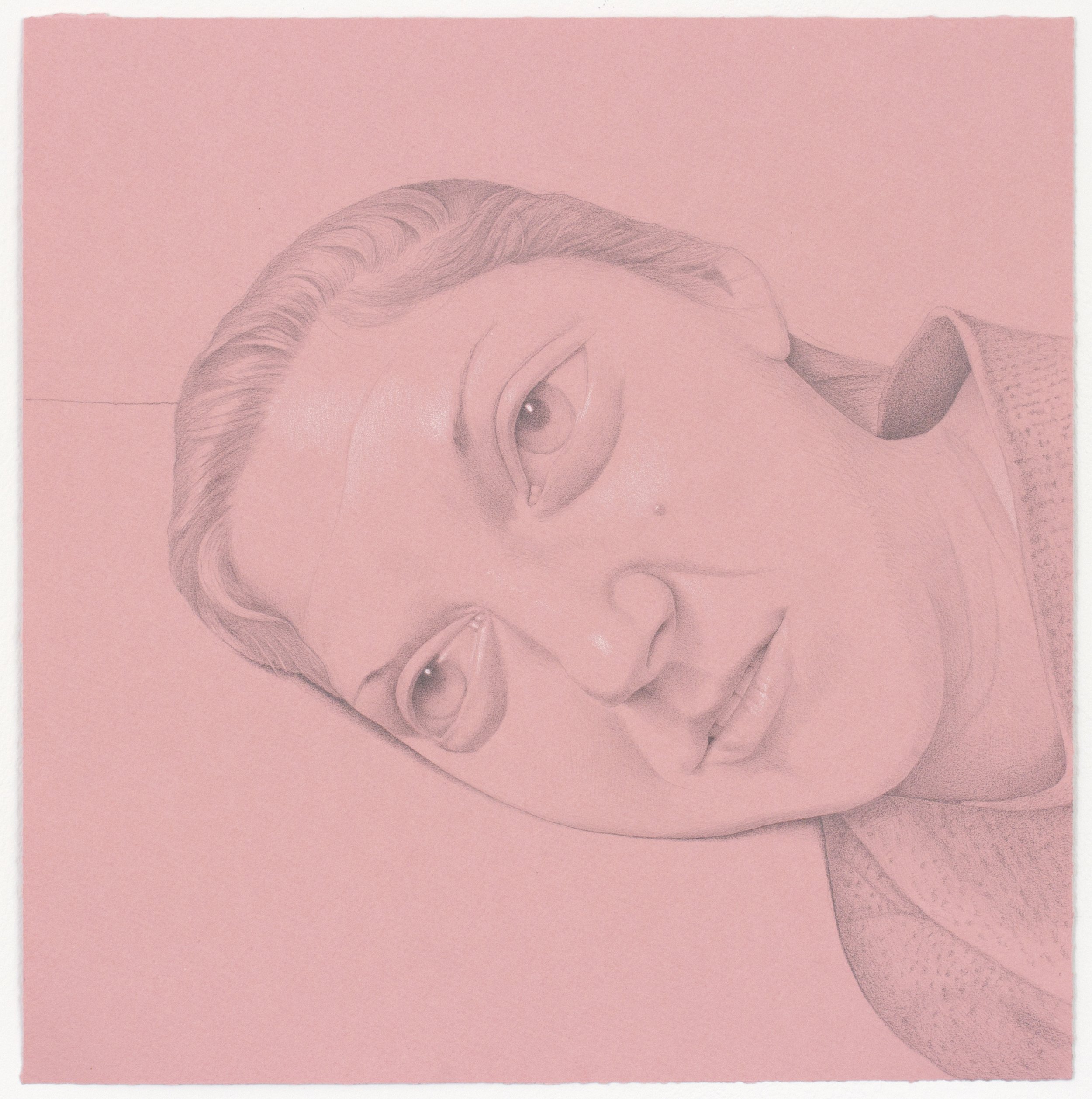 Marcy, 2011-12, Graphite and white chalk on colored paper, 12 x 12 inches