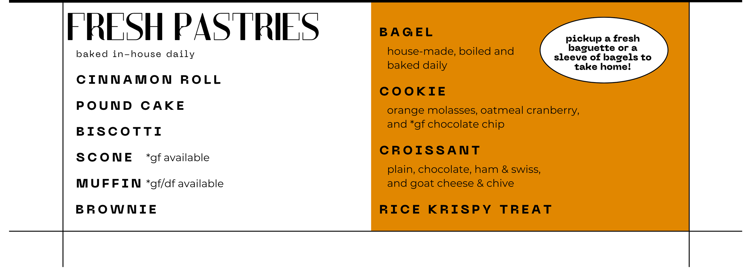 Food Menu — One World Cafe