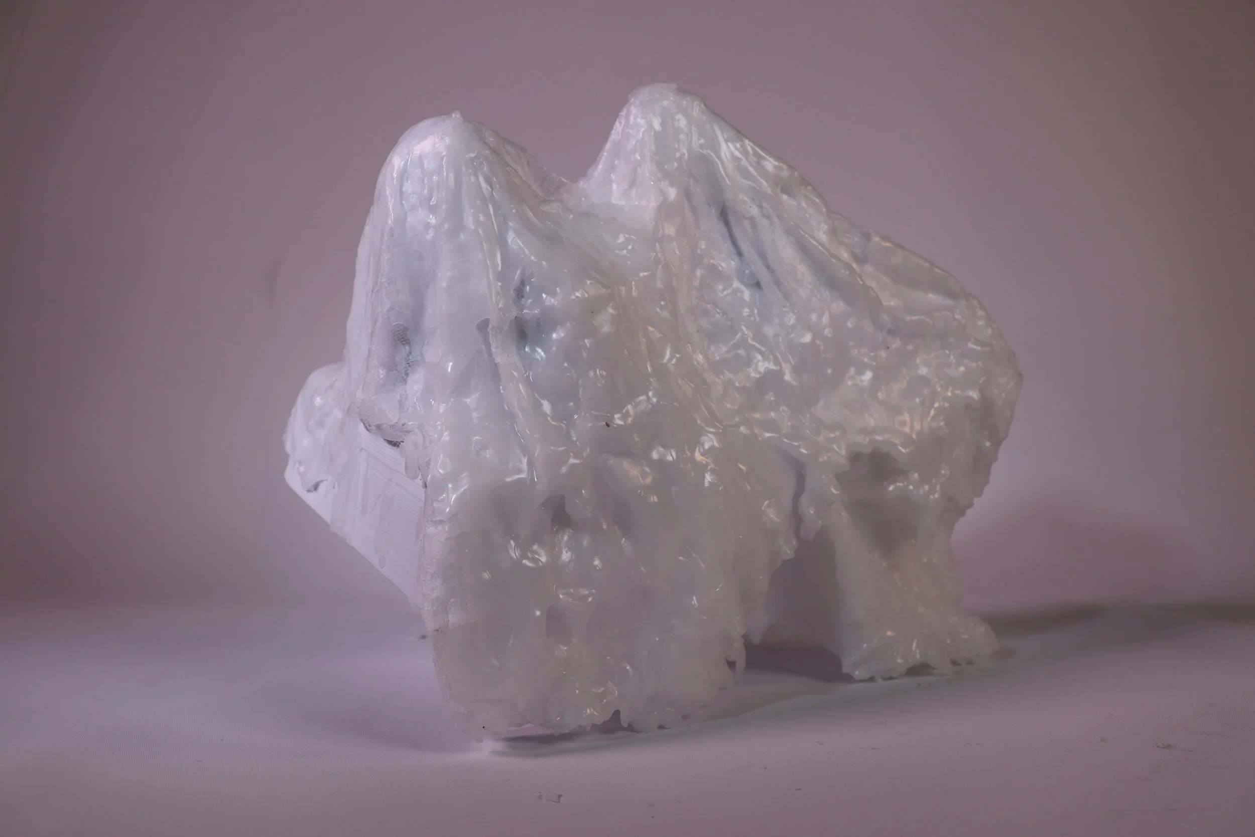 Monolith 04: PLA, cheese cloth, paraffin wax