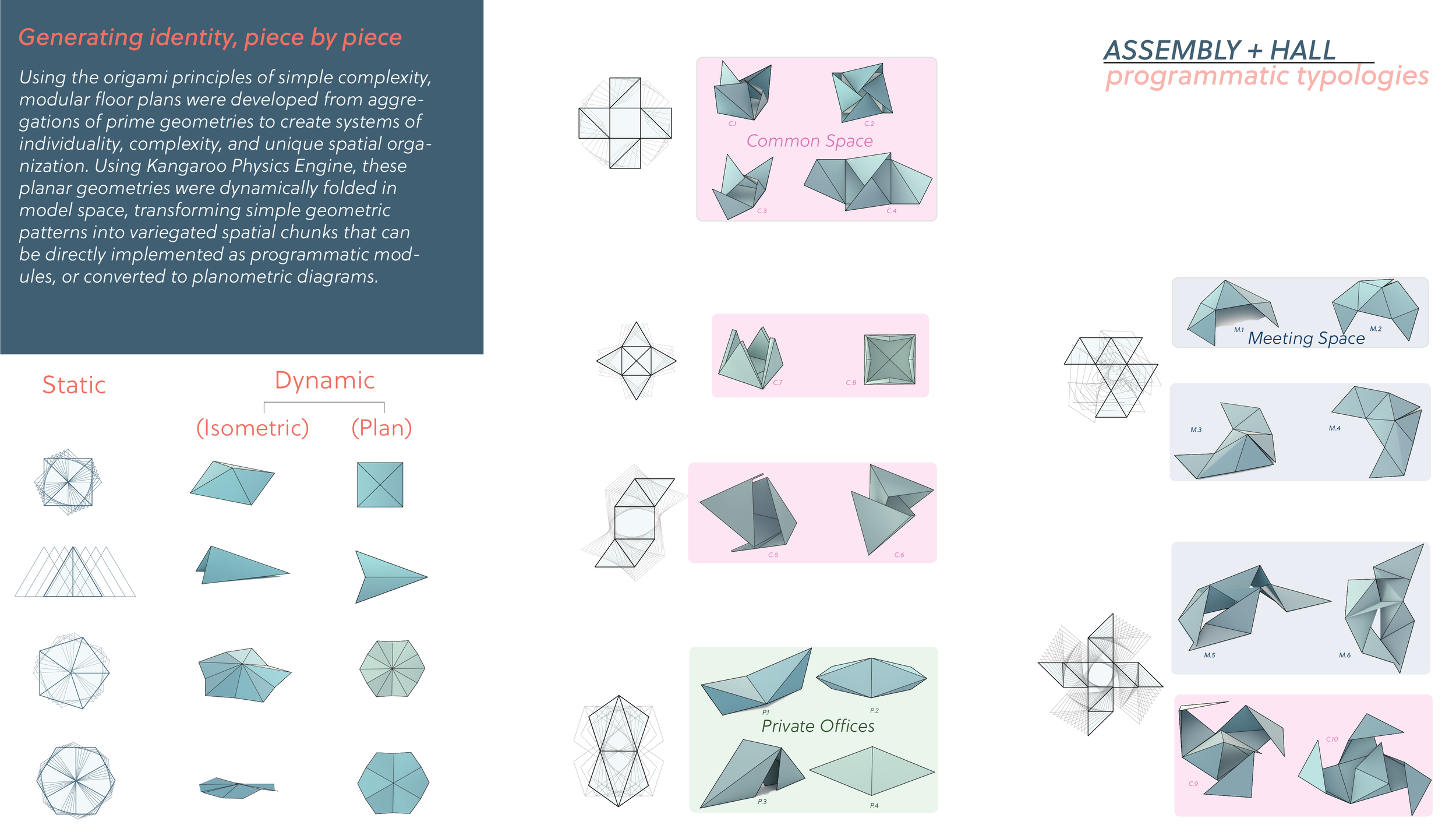 Dynamic folding of planar surfaces in Grasshopper yields a novel lexicon of programmatic typologies.