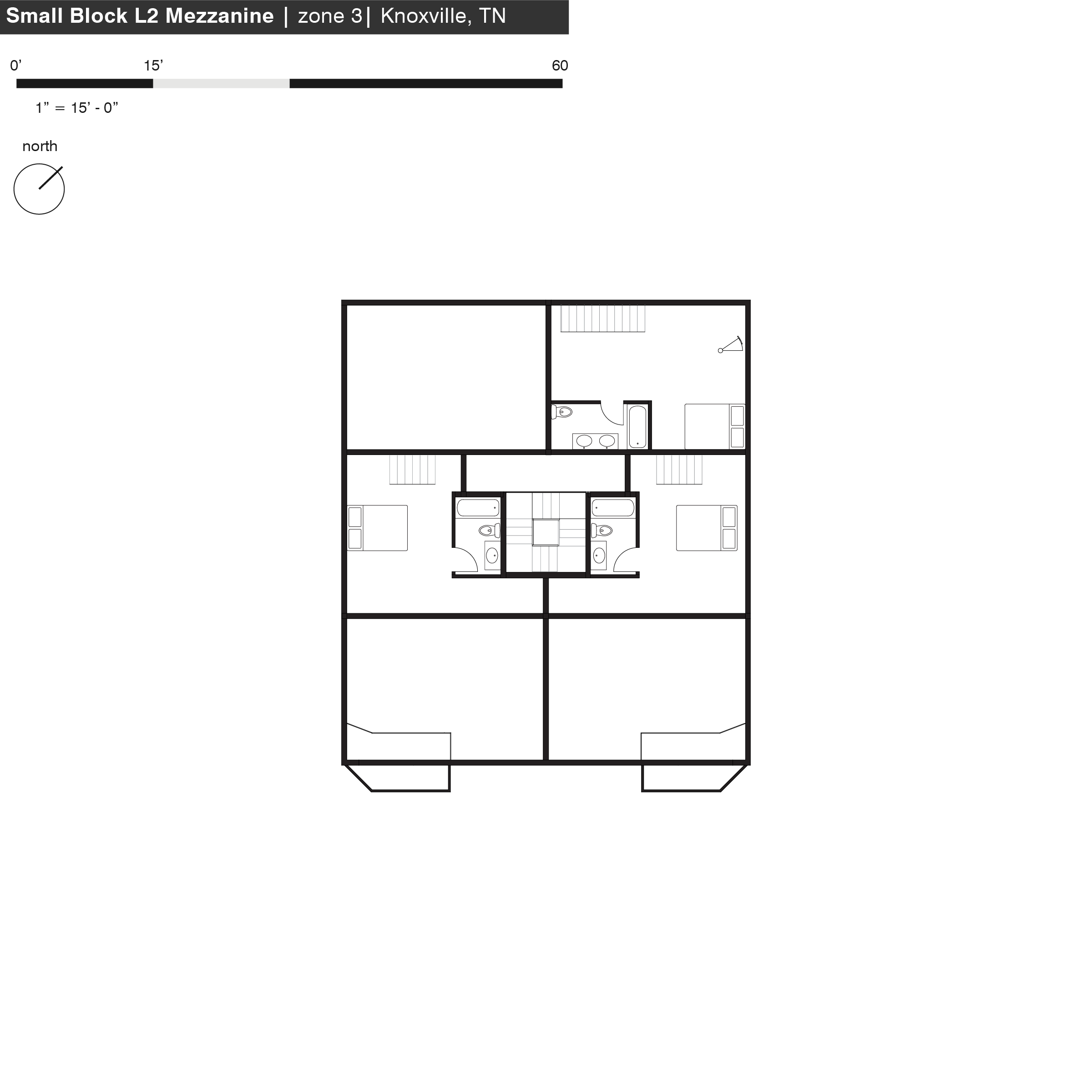 The mezzanine levels of each dwelling are large enough to accommodate a bedroom and bathroom without increasing the base footprint of the dwelling.