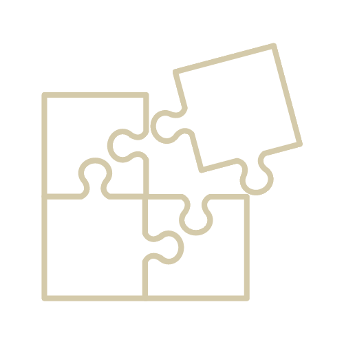 Puzzle pieces representing personalized therapy, emotional growth, and skill building