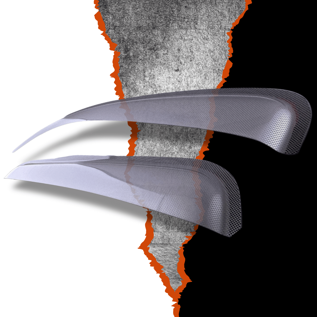 6-Toyota Tacoma 2005-2020 Double Cab Silver Auto-Visor Rain Guard-Front