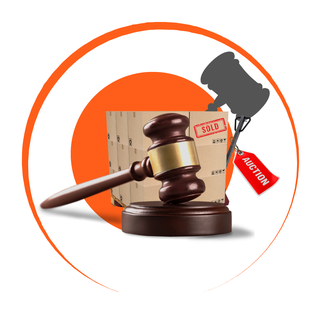 Auction Showing a pallet and a bidding hammer